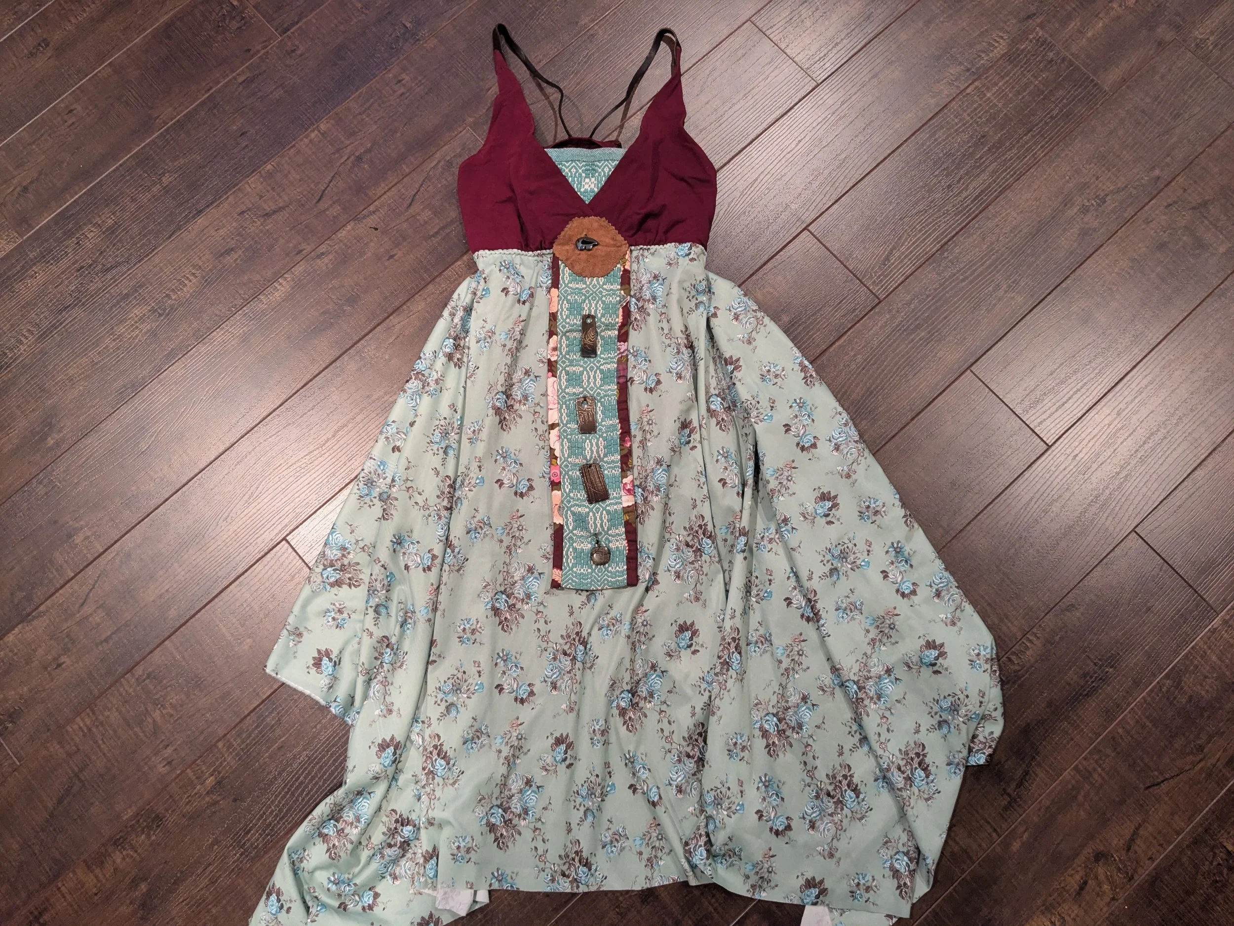 Reworked tank top into ceremonial dress.