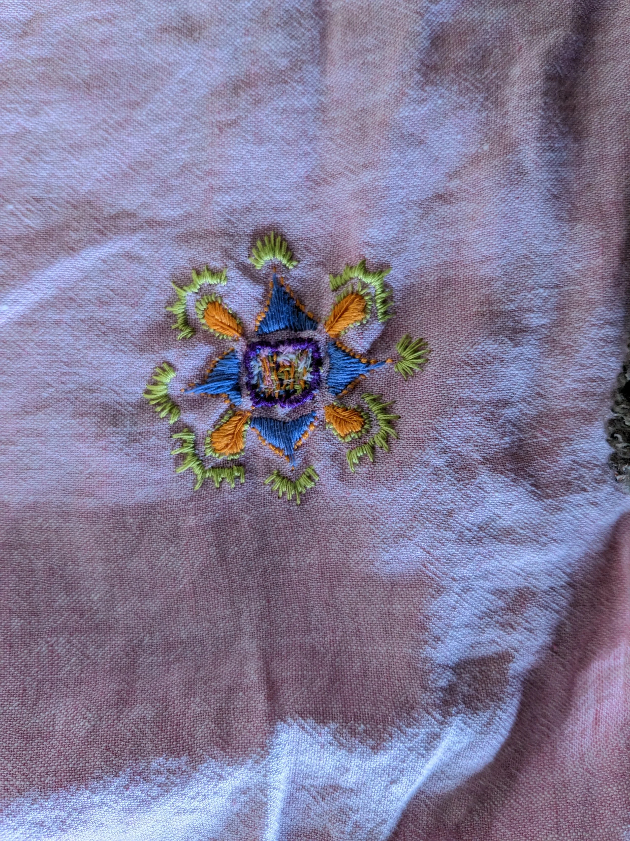 Visible mending and repair.