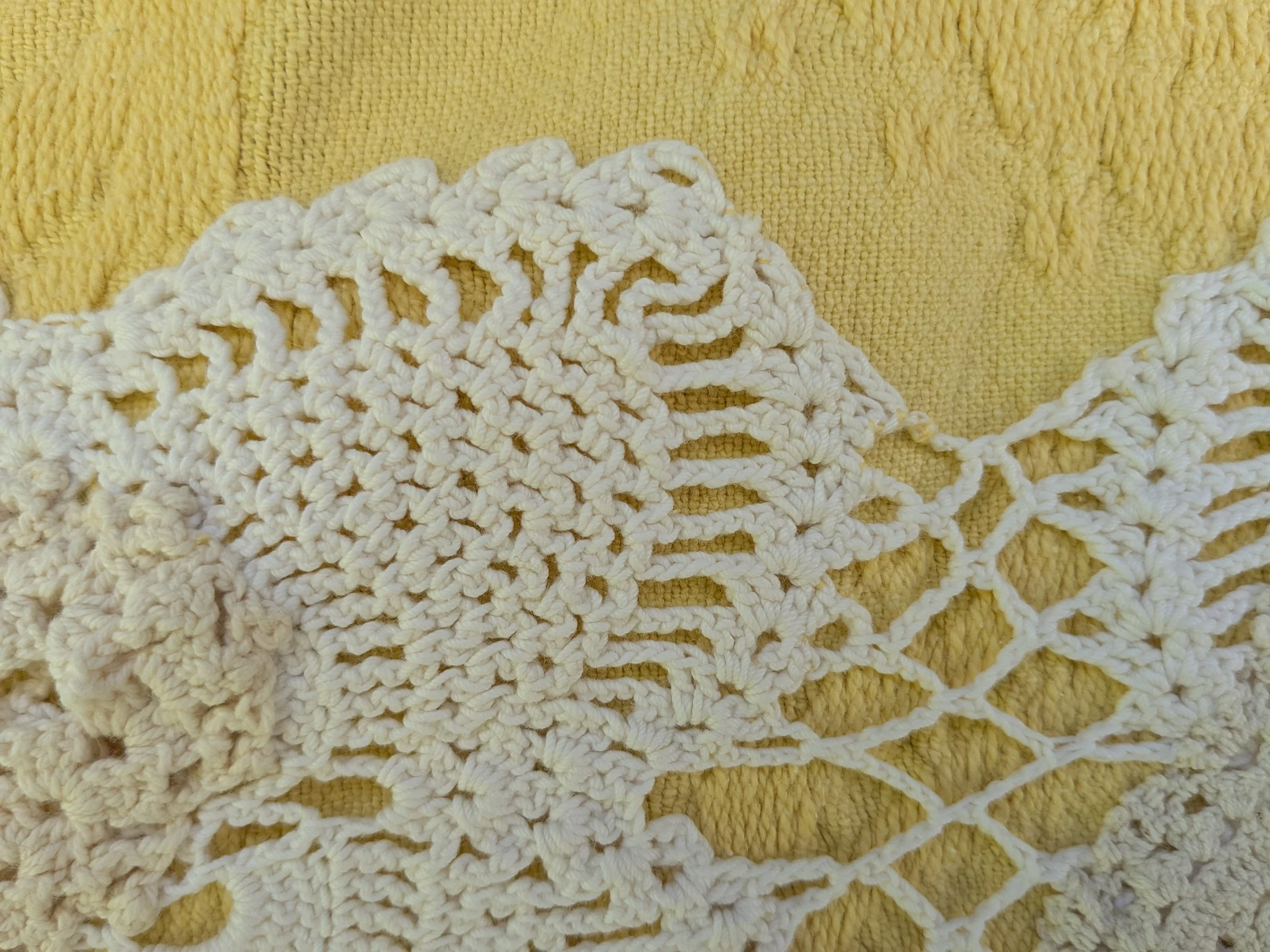 Beautiful cozy throw blanket shawl with upcycled vintage, antique and repurposed doilies and lace.