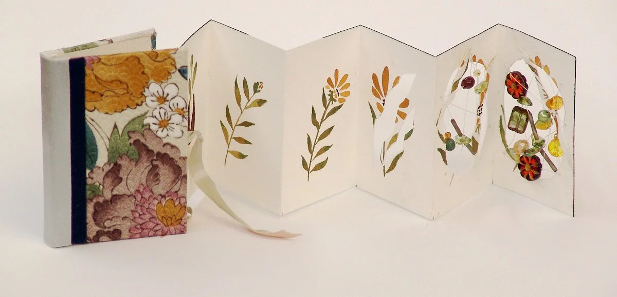 If I made it, it can't be wrong - Watercolor, Kimono Scraps and Beads 2023