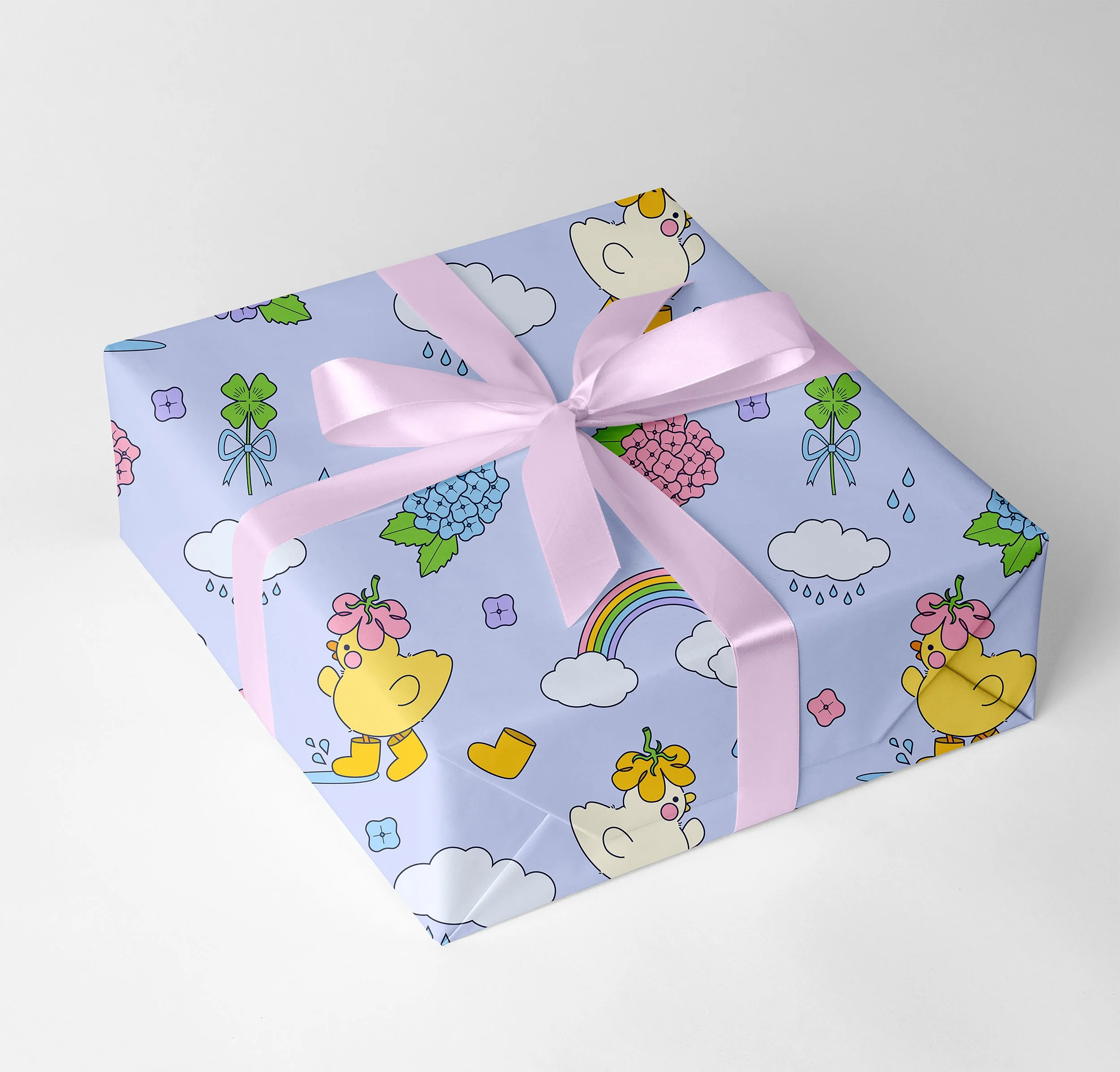 Rainy Day Ducks Wrapping Paper - Illustrator 2023