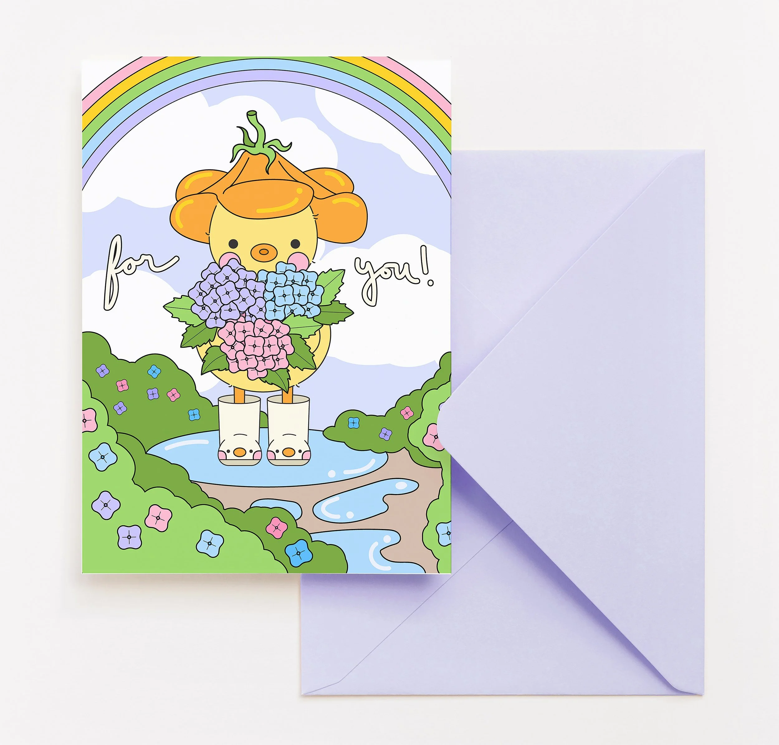 Rainy Day Ducks Greeting Card - Illustrator 2023