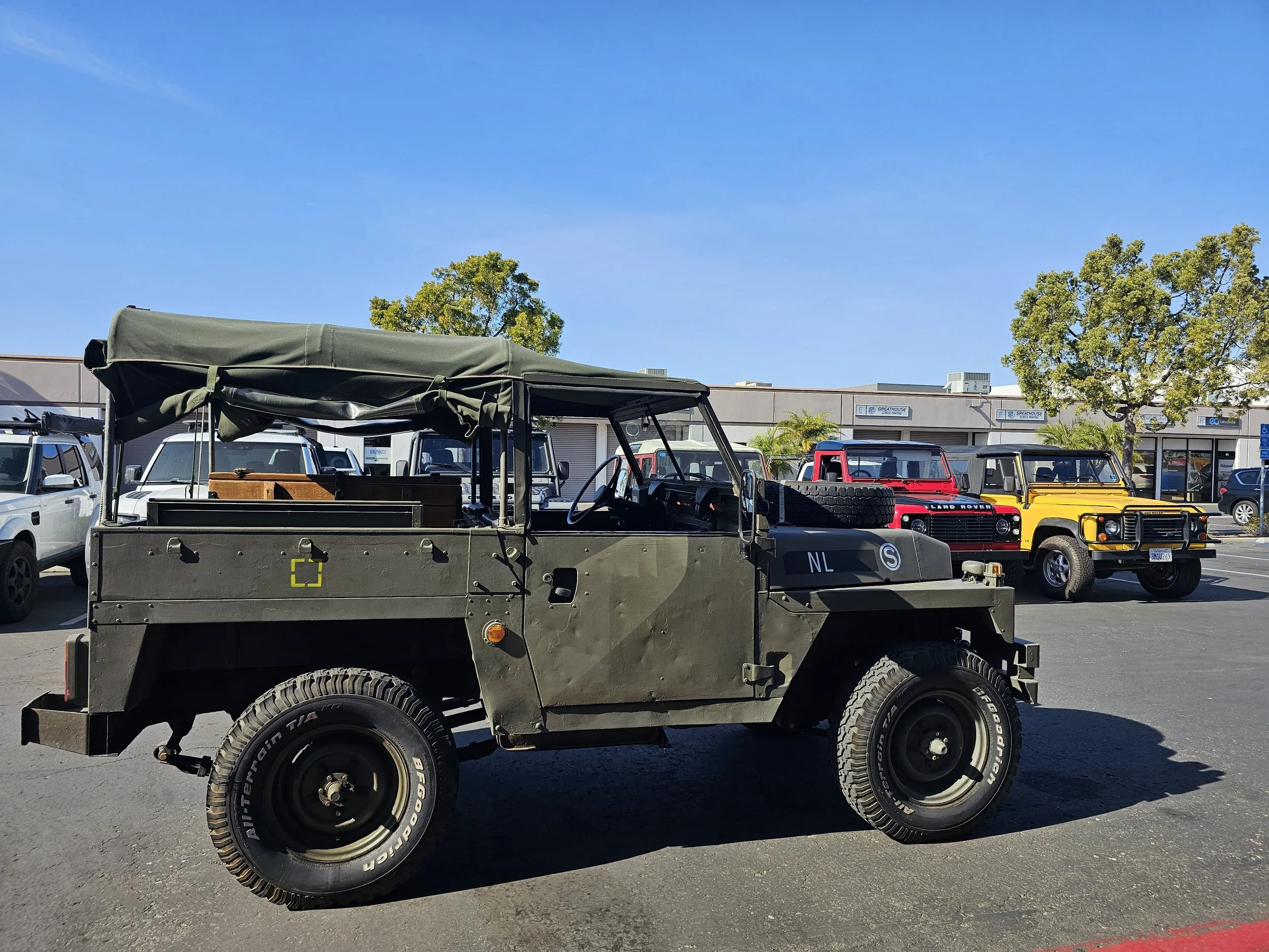 Very Rare Lightweight Land Rover Defender at Defender Traders in San Diego.