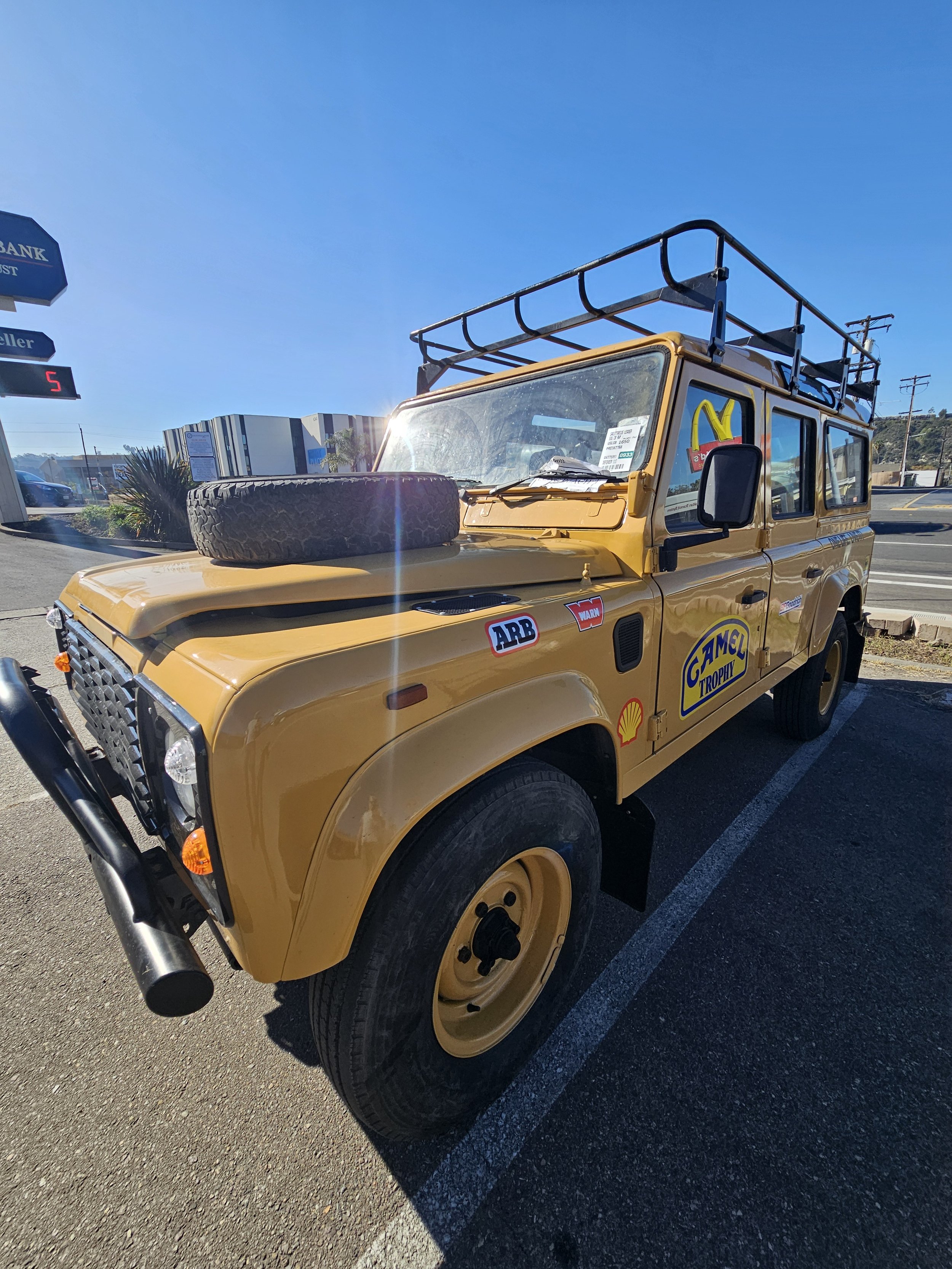 Camel Trophy 110 Land Rover Defender at Defender Traders in San Diego.