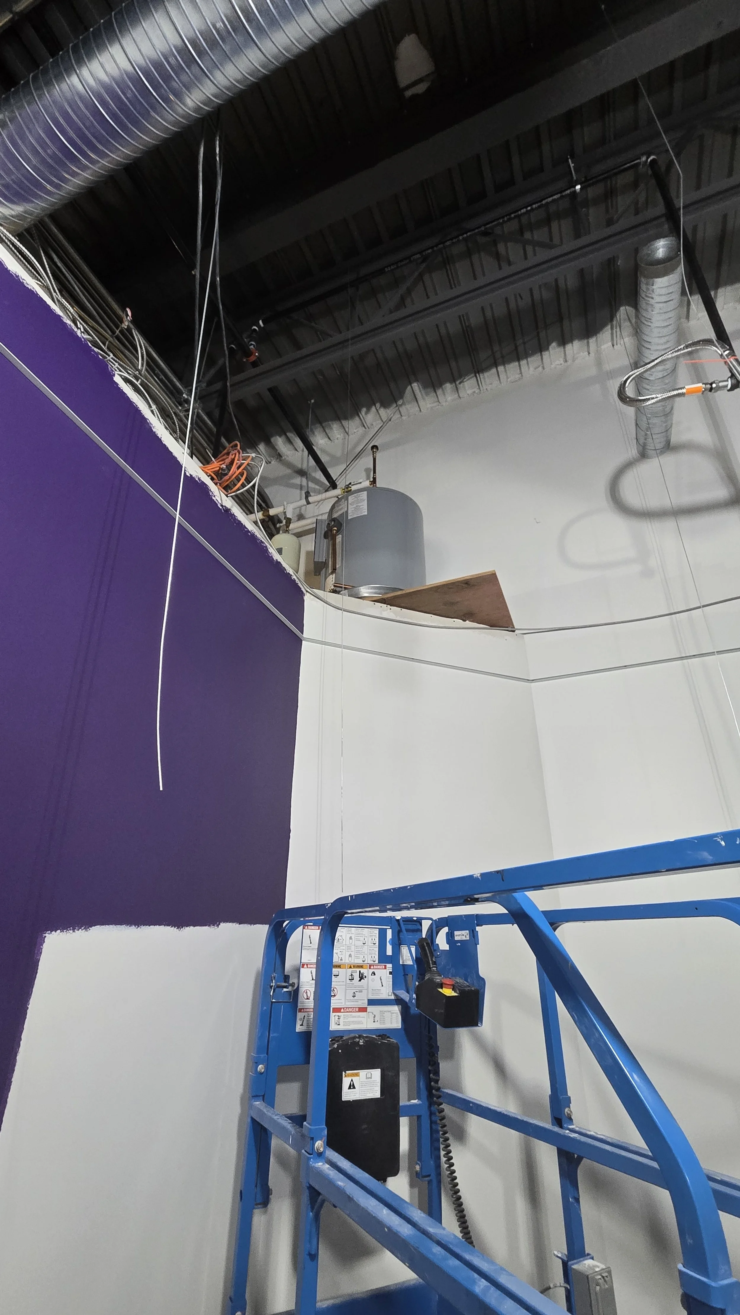 Right side of the hot water tank installed at Purdy's Chocolate in Medicine Hat