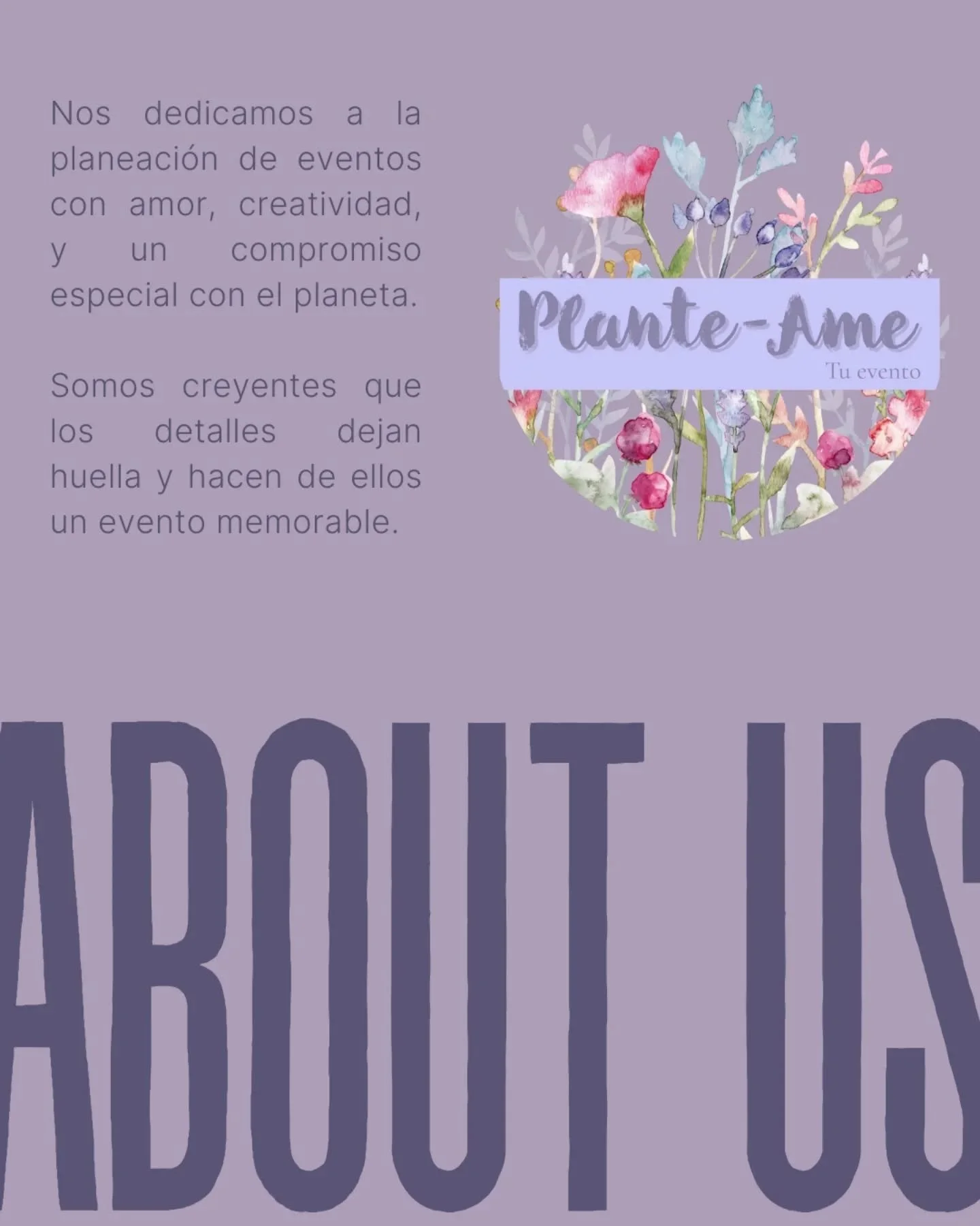 Hola!! Somos Plante-Ame tu evento! ✨
Aquí encontrarás un espacio para  lleno de inspiración, sostenibilidad y amor en cada detalle. 
Soy Laura Varela, abogada de profesión y organizadora de eventos por pasión.
Cr