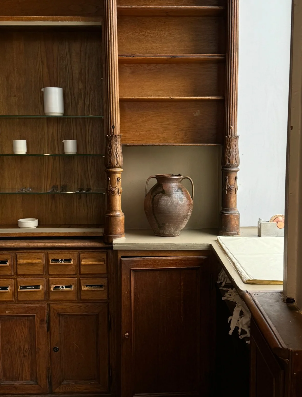 Dark wood interior of Frama, a well-known Danish lifestyle brand focusing on mindful living.