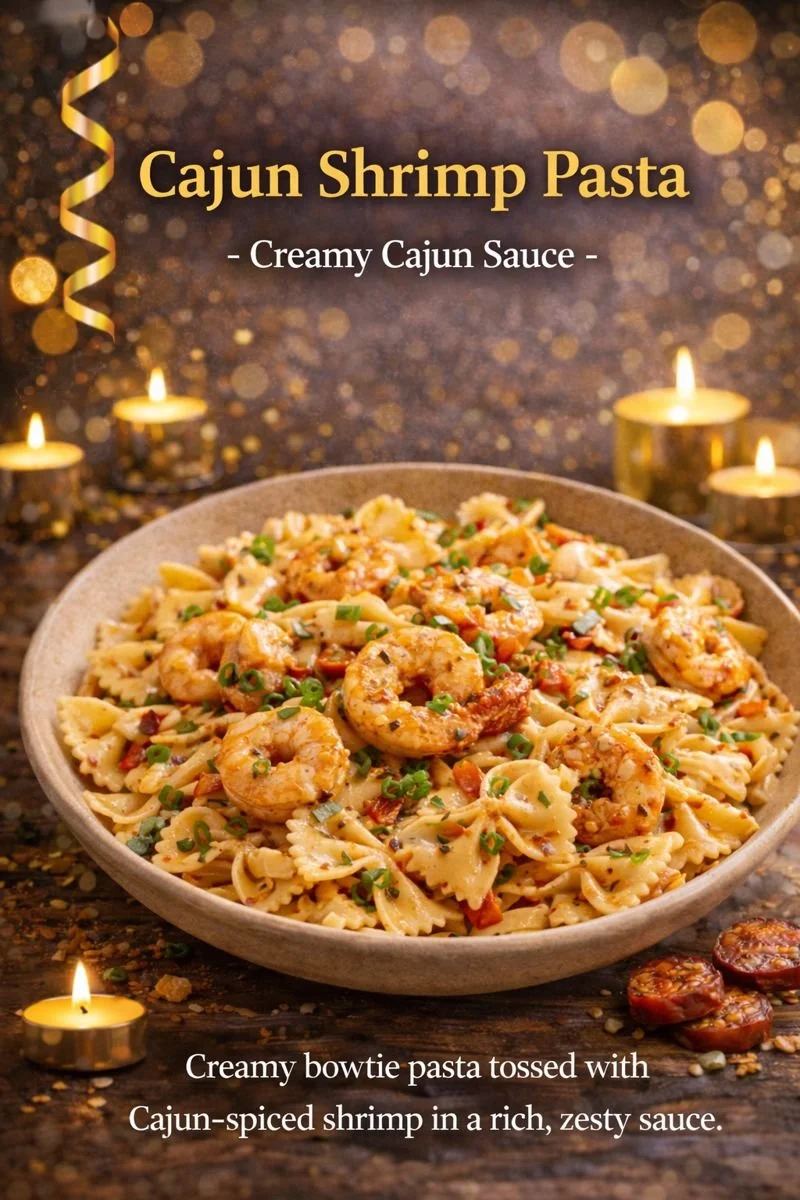 Cajun Shrimp Pasta & Choice of Side