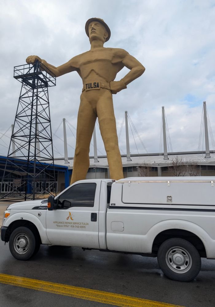 Appliance Repair Truck and Tulsa Golden Driller