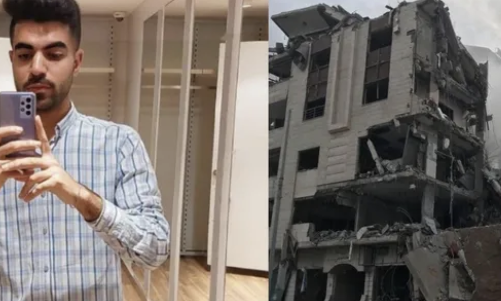 A picture of a bombed building in Palestine