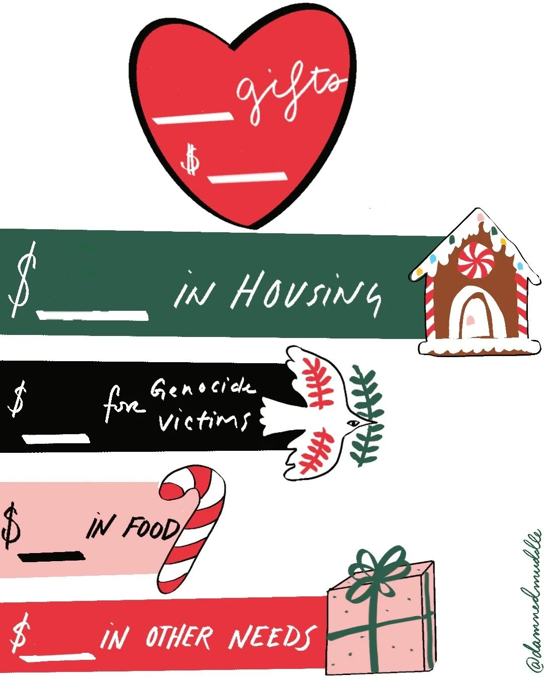 Illustration of Christmas icons to show mutual aid giving