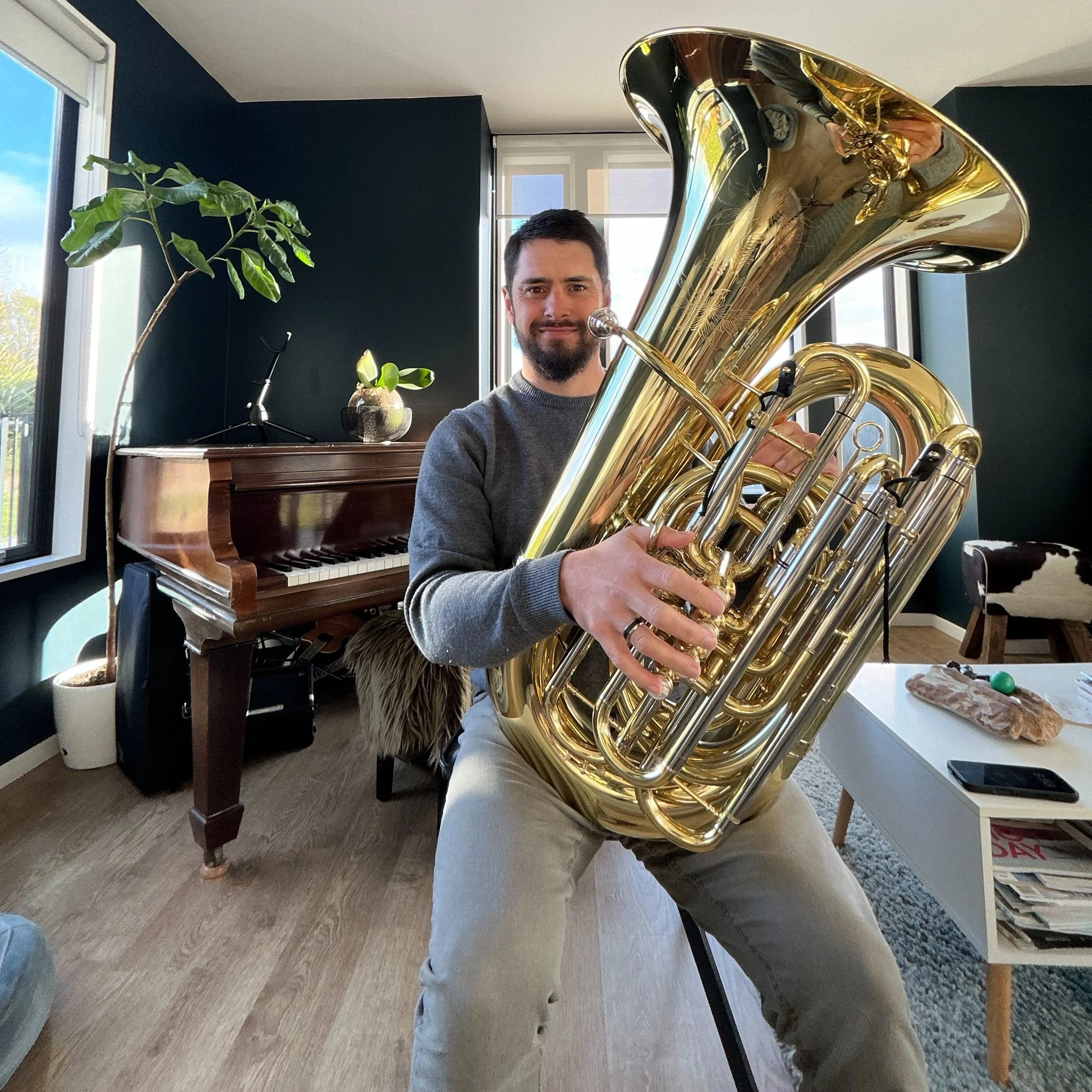Super chuffed with my new @eastmanwinds 832 CC tuba. Beautifully crafted. Looking forward to getting some hours on this!