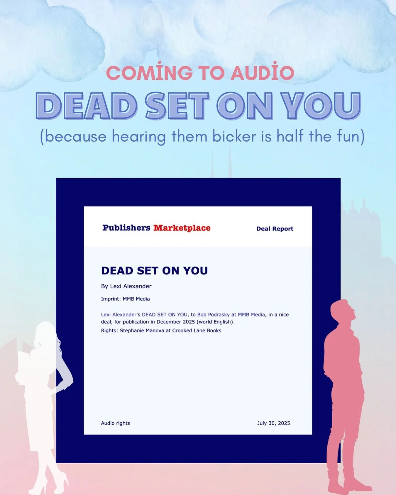 The BEST News: 
👻 Dead Set on You &hearts;️ is coming to your earbuds &mdash; because why just read about a Type-A ghost and her insufferably hot office rival&hellip;when you can hear the tension in real time? 🎧 

#audiobook #paranormalromance #boo