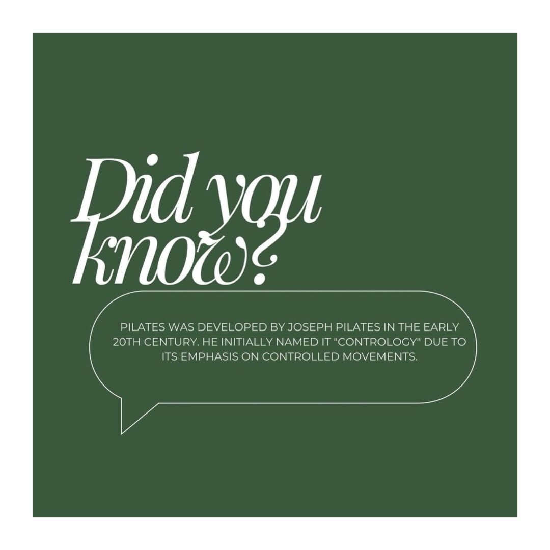 .
💚DID YOU KNOW...💚 
 
Contrology -  the original name for the exercise method developed by Joseph Pilates in the early 20th century, centering on the conscious, precise control of all muscular movements. It integrates mind, body &amp; spirit to cr