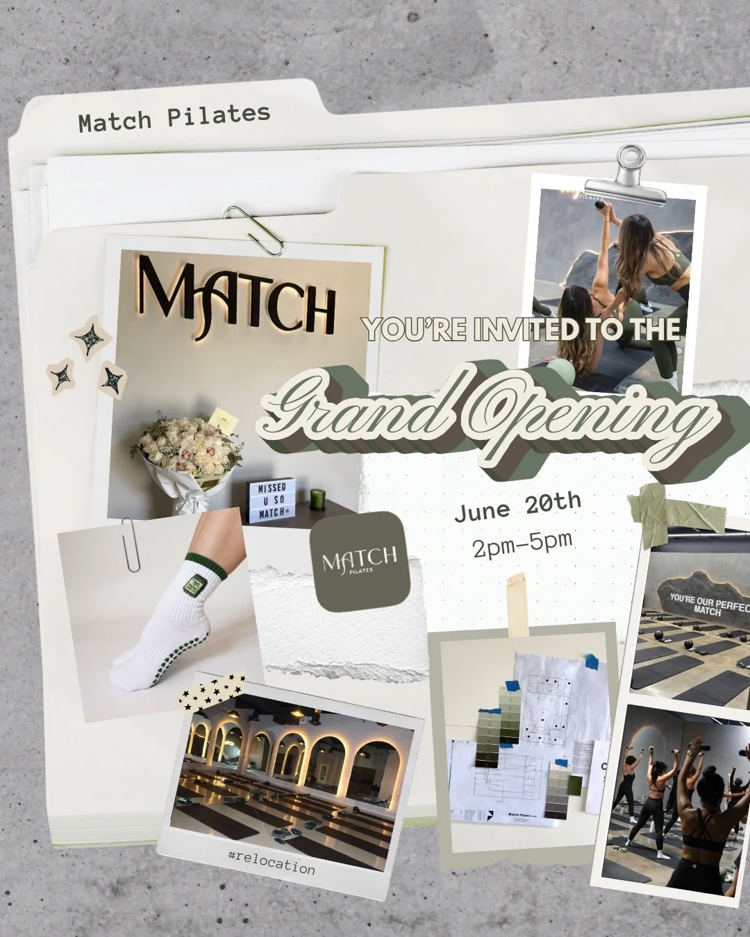 GRAND OPENING EVENT OVERVIEW 🥳🤍💫

We&rsquo;re so excited to celebrate the official grand opening of our new relocation of Match Pilates studio! June 20th, 2pm-5pm

RSVP through Eventbrite Only! 🔗 Link in Bio 
⛔️No ticket no entry
Get your tickets