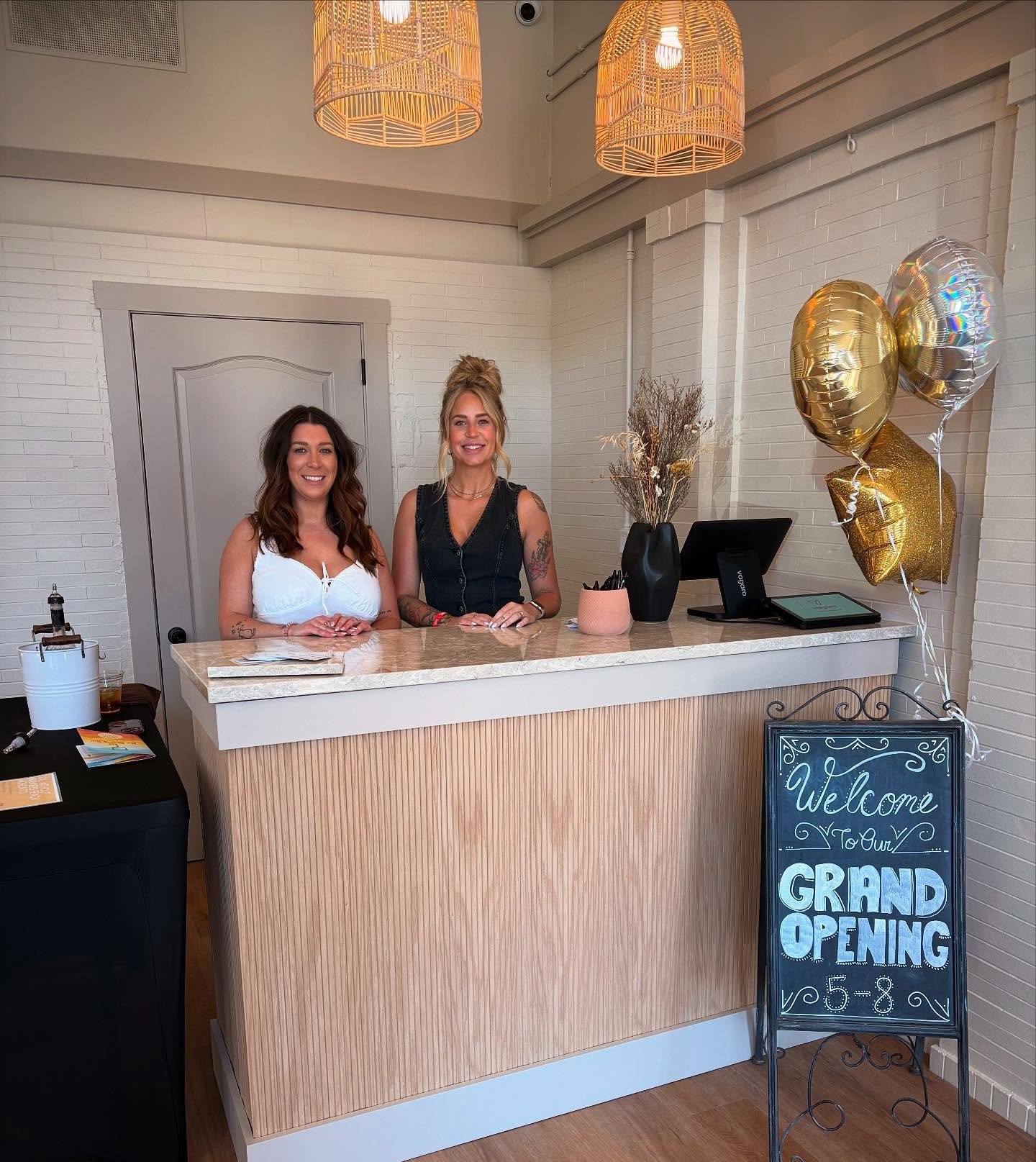 Grand Opening &amp; the Spring Sip was a success!! 🥂 All of our stylists will be picking the *free haircut* winners soon!
&bull;
Meet the owners, Beth &amp; Haley ✨ We are beyond excited to bring our second salon to life and we can't wait for you al