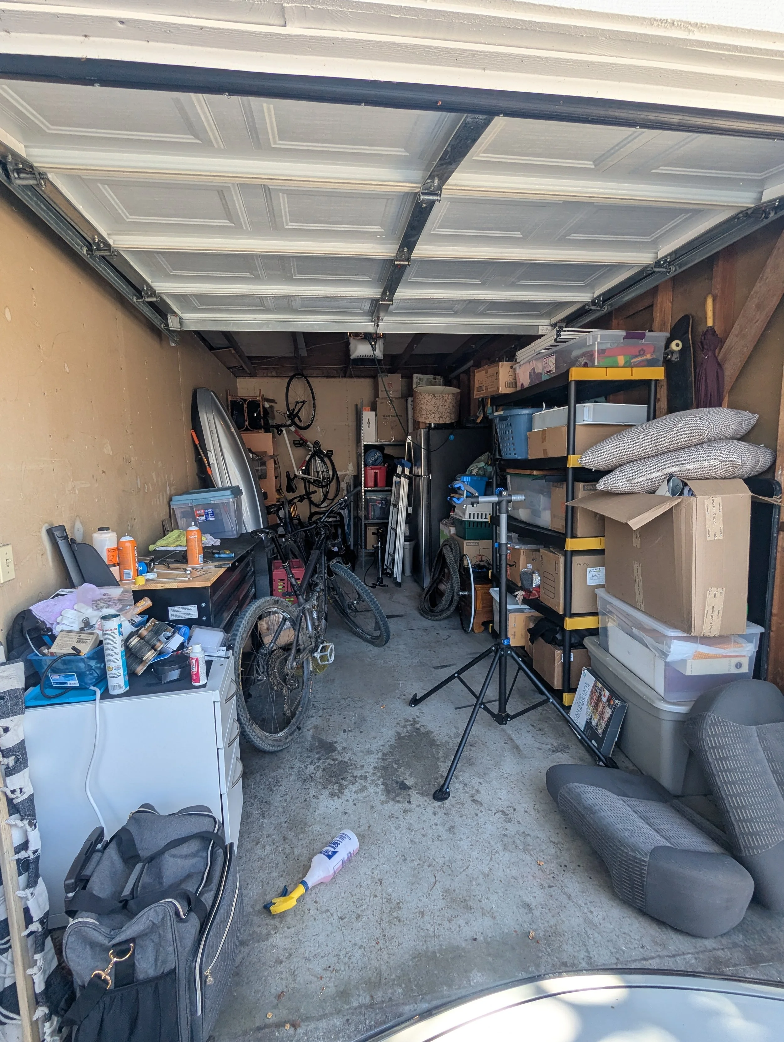 Carlsbad, CA garage organizing before and after cluttered garage storage