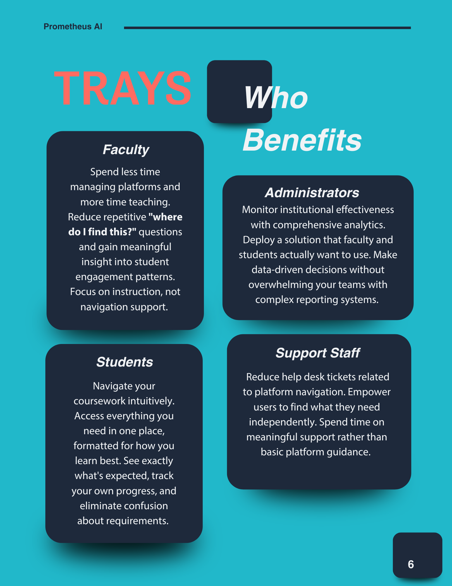 Upcoming app Trays booklet