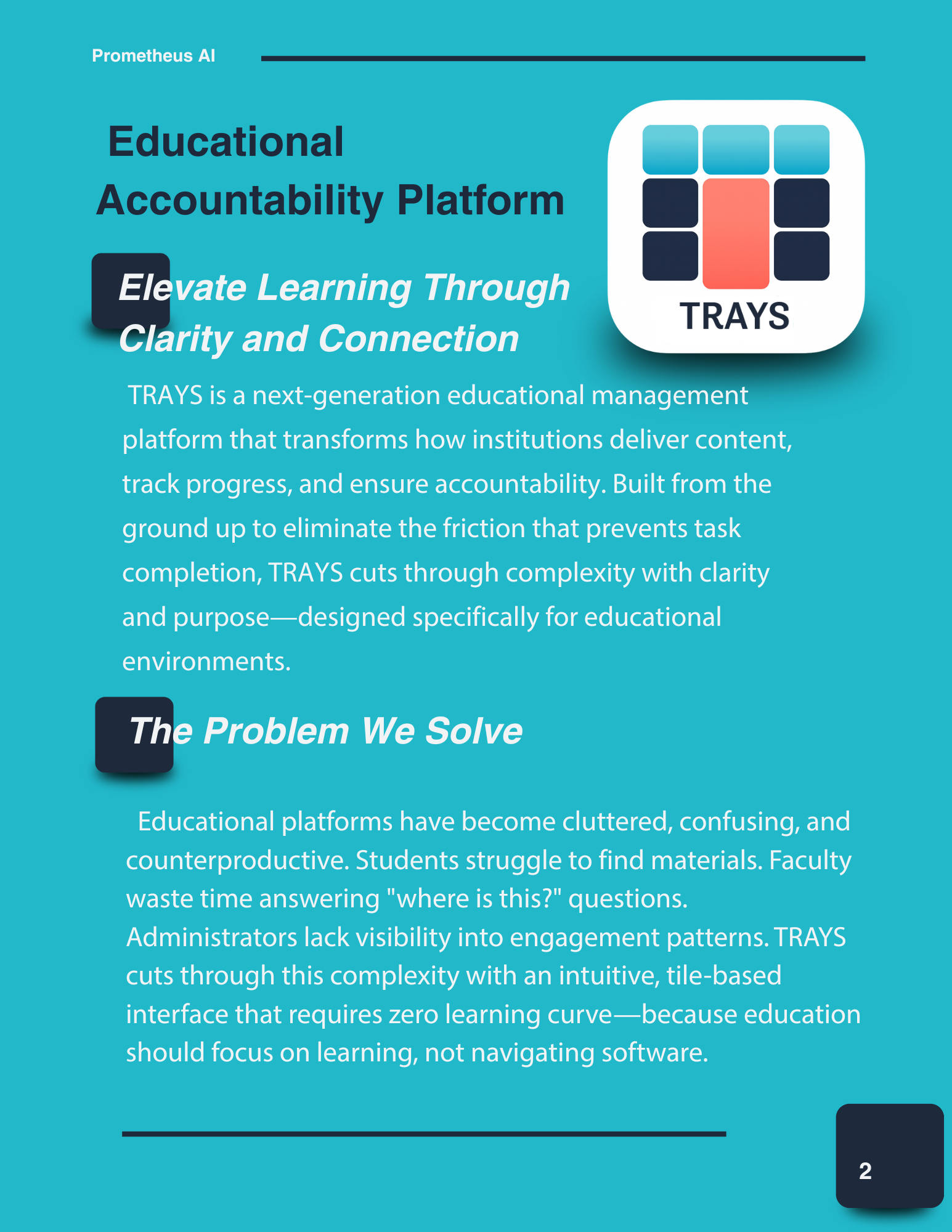 Upcoming app Trays booklet