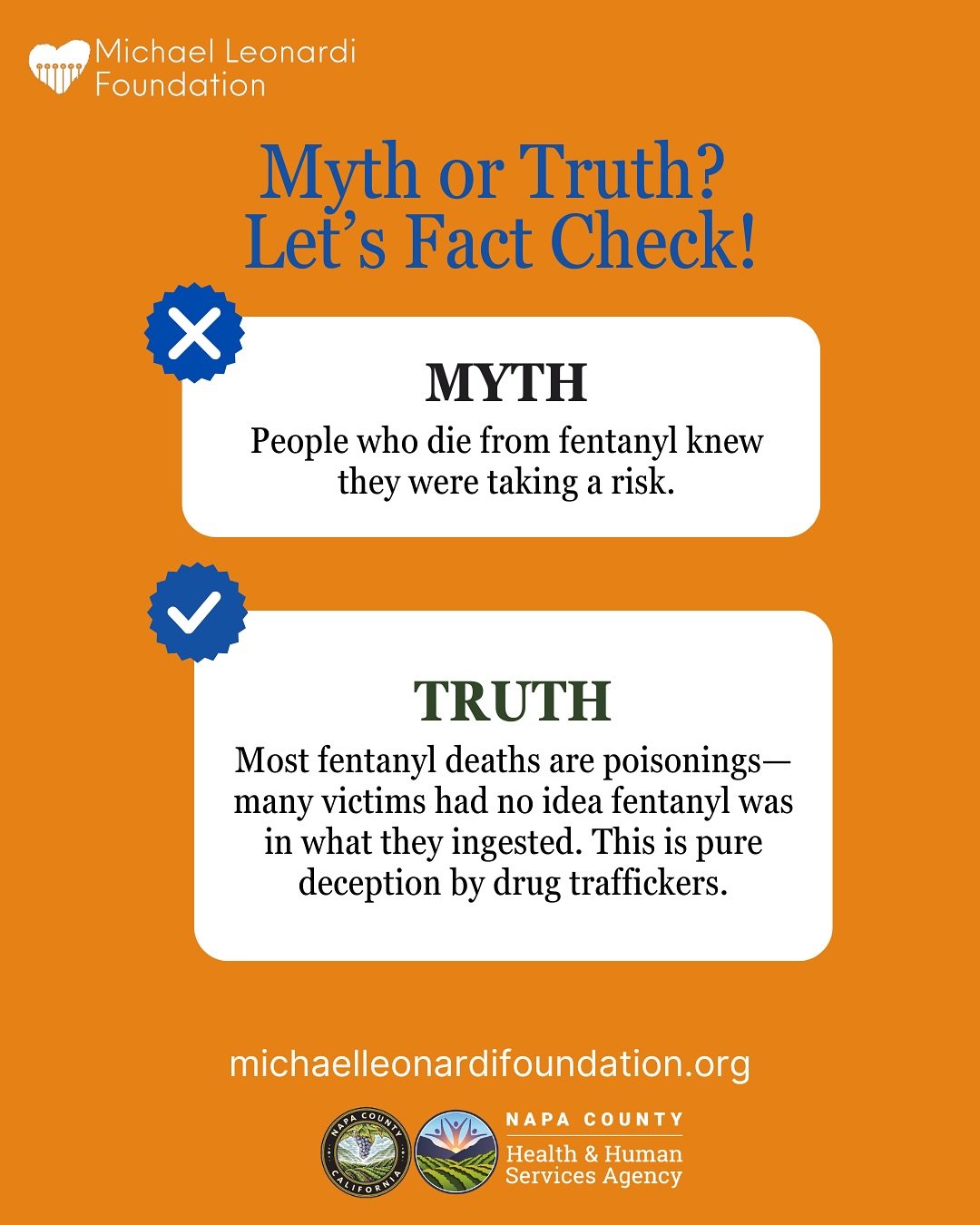 Myth vs. Truth
Let&rsquo;s address some myths about fentanyl and set the record straight - knowing the facts can save your life or someone you love. 

Take a look at some common misconceptions about fentanyl and get empowered with the truth. Knowledg