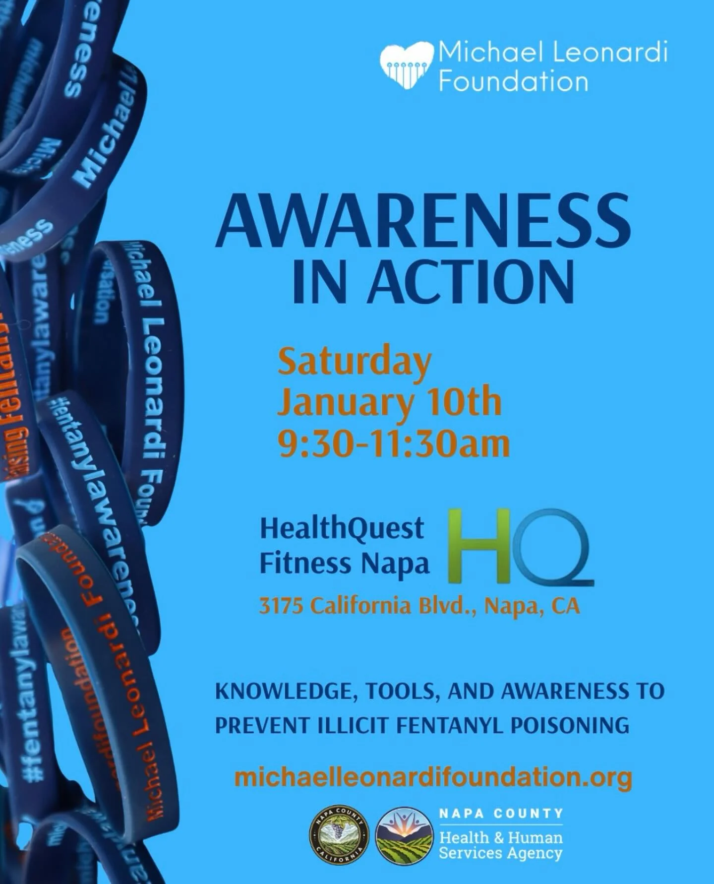 Our next Awareness in Action Pop-Up is happening this Saturday morning at HealthQuest Fitness Napa.

Jan 10 | 9:30-11:30 am | HealthQuest Fitness Napa

This pop-up centers on prevention and awareness through education, free naloxone distribution, and