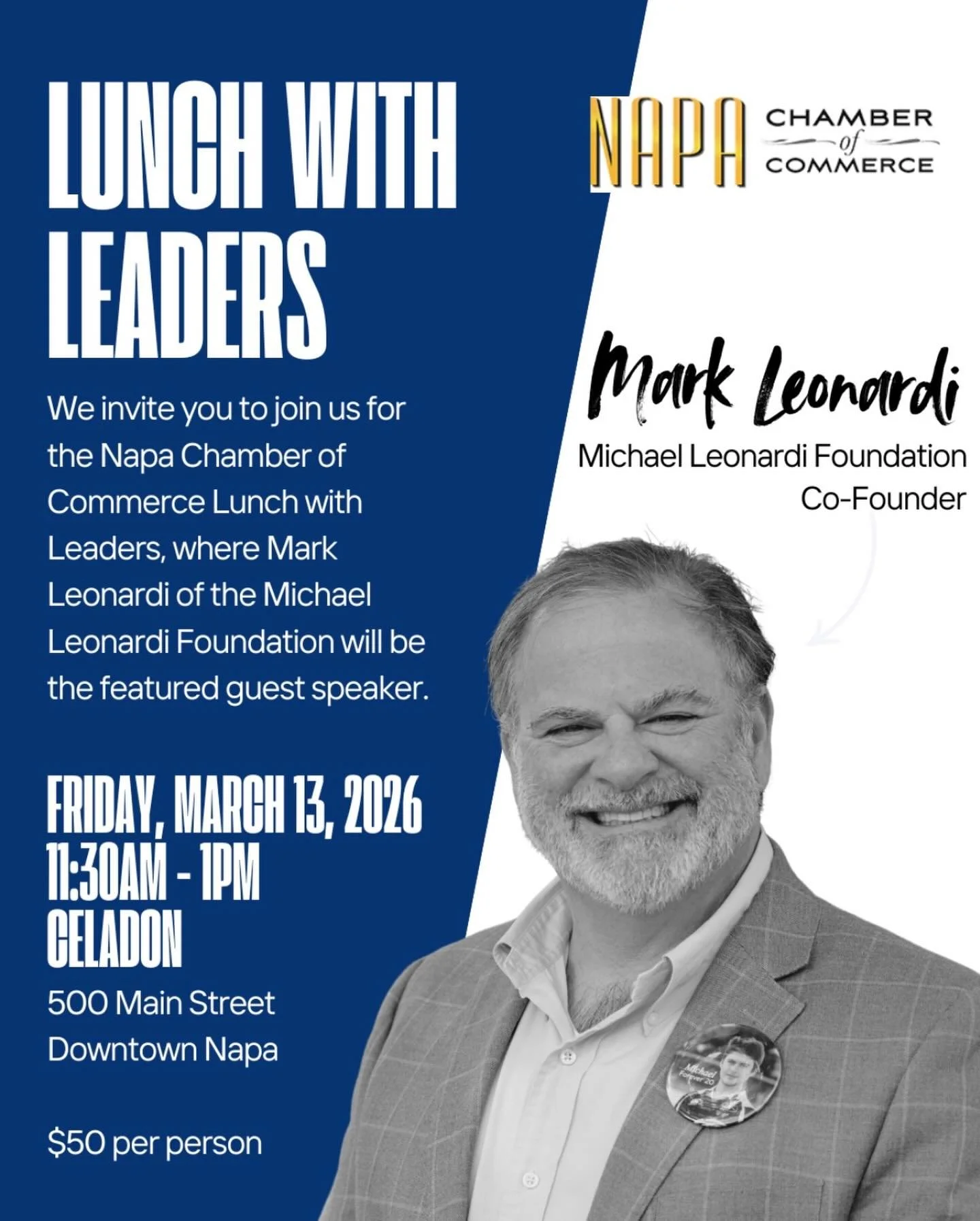 @napachamberofcommerce Lunch with Leaders brings together community members and business professionals for engaging conversations with local leaders who are making an impact. It&rsquo;s a great opportunity to connect and mingle with other business le