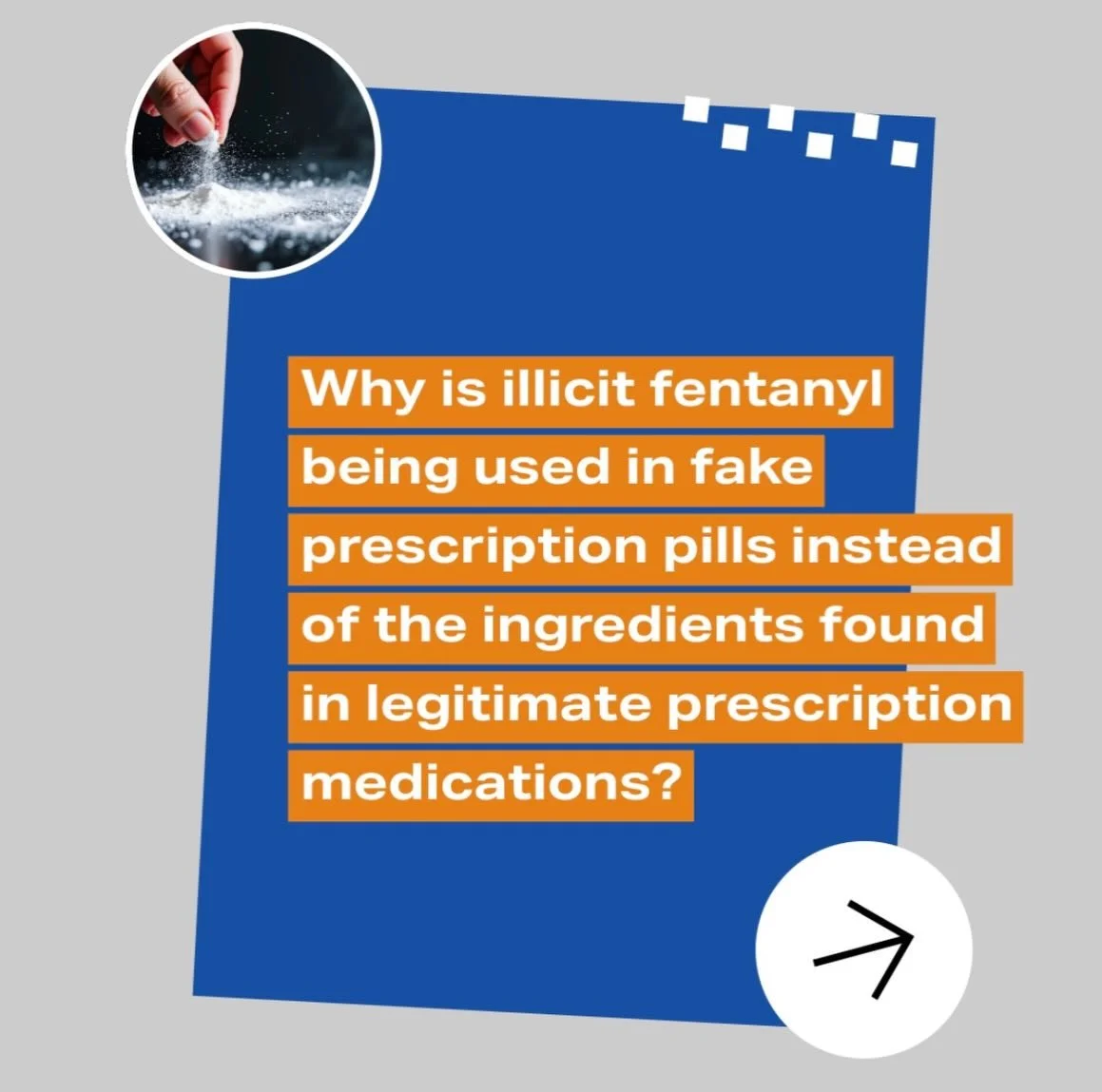 Why is illicit fentanyl being used in fake prescription pills instead of the ingredients found in legitimate prescription medications?

The ingredients used in prescription medications are highly regulated and produced in controlled pharmaceutical en