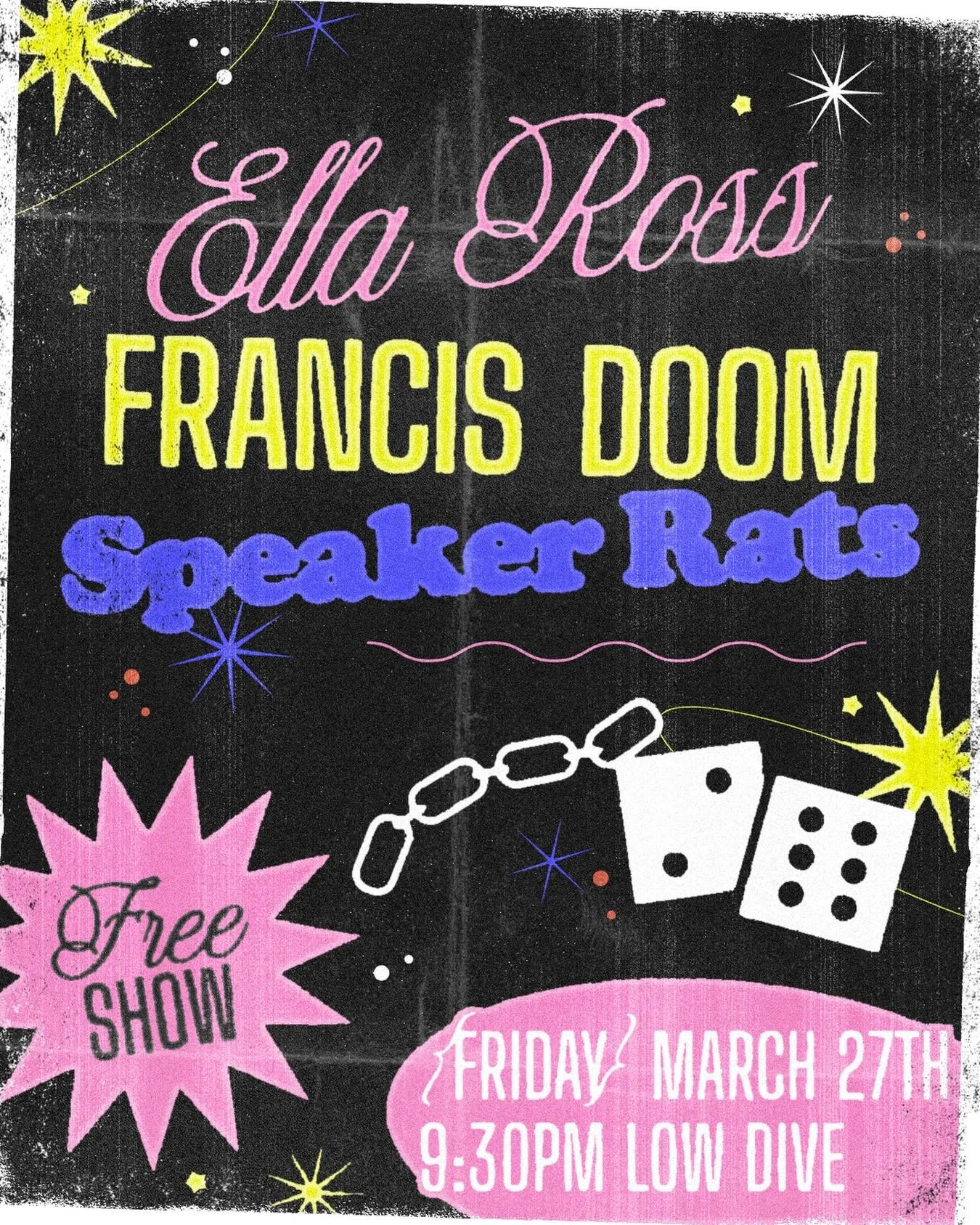 Funky grungy little flyer for queen angel face @ellarross (also @francisdoommusic &amp; @speakerrats hehe) 🧚🌈
*
*
*
*
*
#artoftheday #artistsoninstagram #graphicdesign #graphicartist #artistnetwork