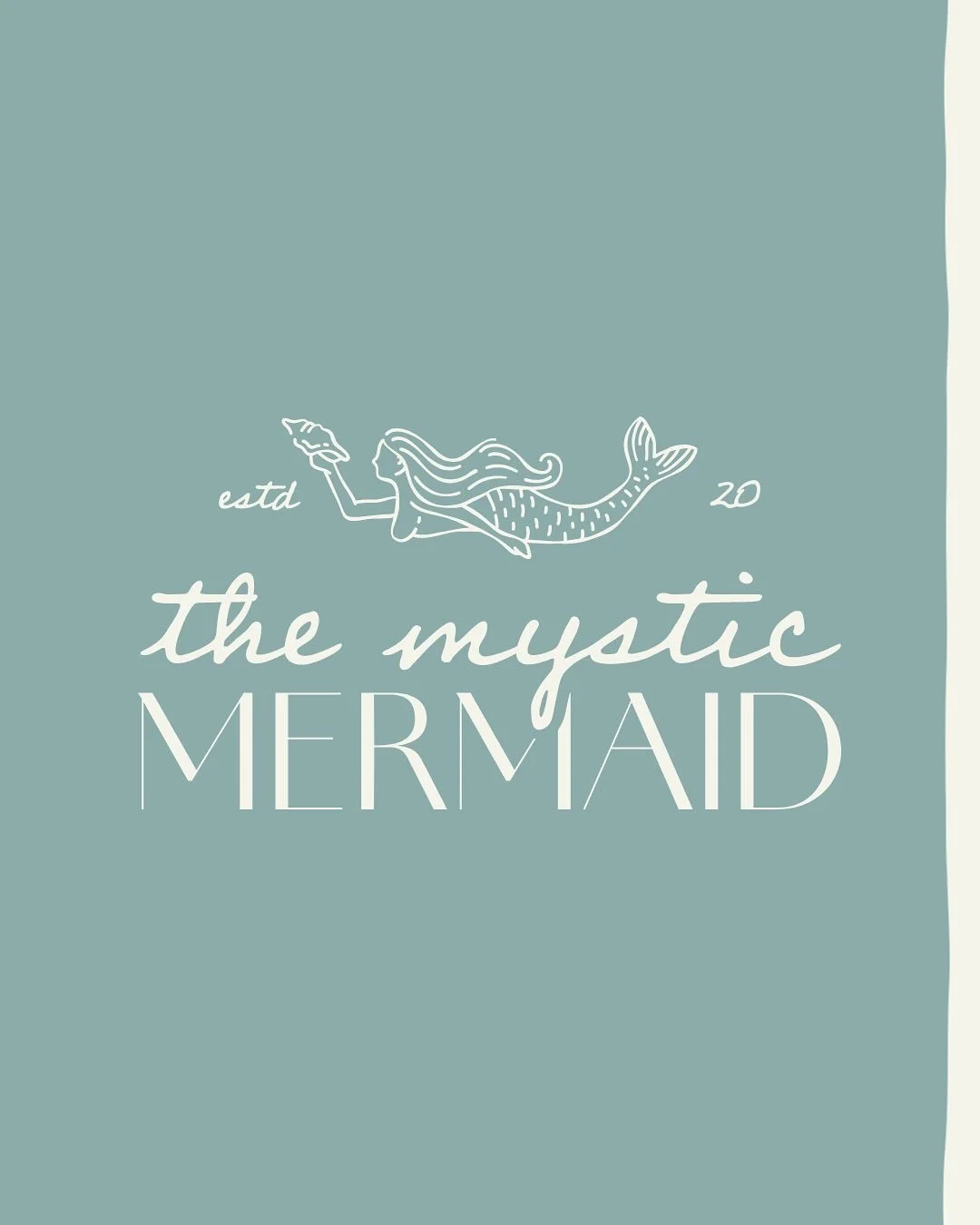 Some subtle shore inspired branding for the mystic mermaid herself, @the.mystic.mermaid.shop 🐚🌿💧It was almost impossible to not incorporate a hand-drawn mermaid into this logo, she&rsquo;s right where she belongs. Be sure to check out Devon&rsquo;