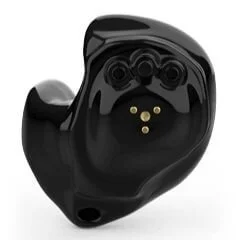 Black in-ear monitor with connectors