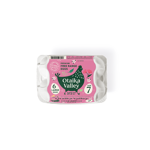 Otaika Valley Free Range Eggs size large 6 pack