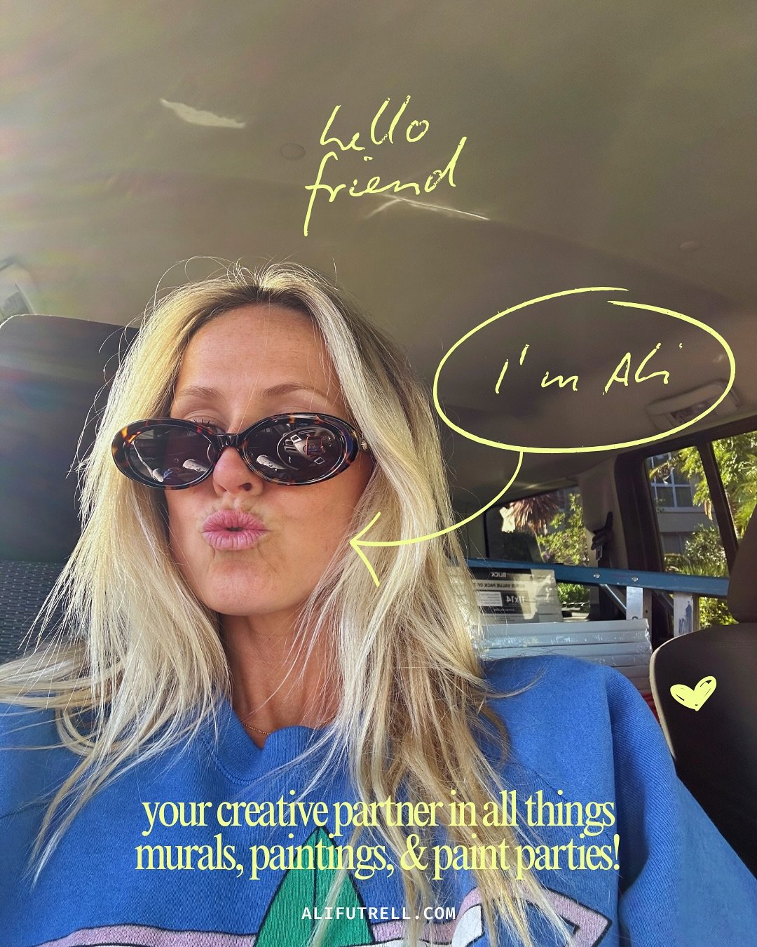 Hi, I&rsquo;m Ali 👋 I first held a paintbrush at one and never really put it down.

Today, I help people bring their ideas to life through custom murals, artwork, and creative experiences. I&rsquo;m not just your artist &mdash; I&rsquo;m your creati