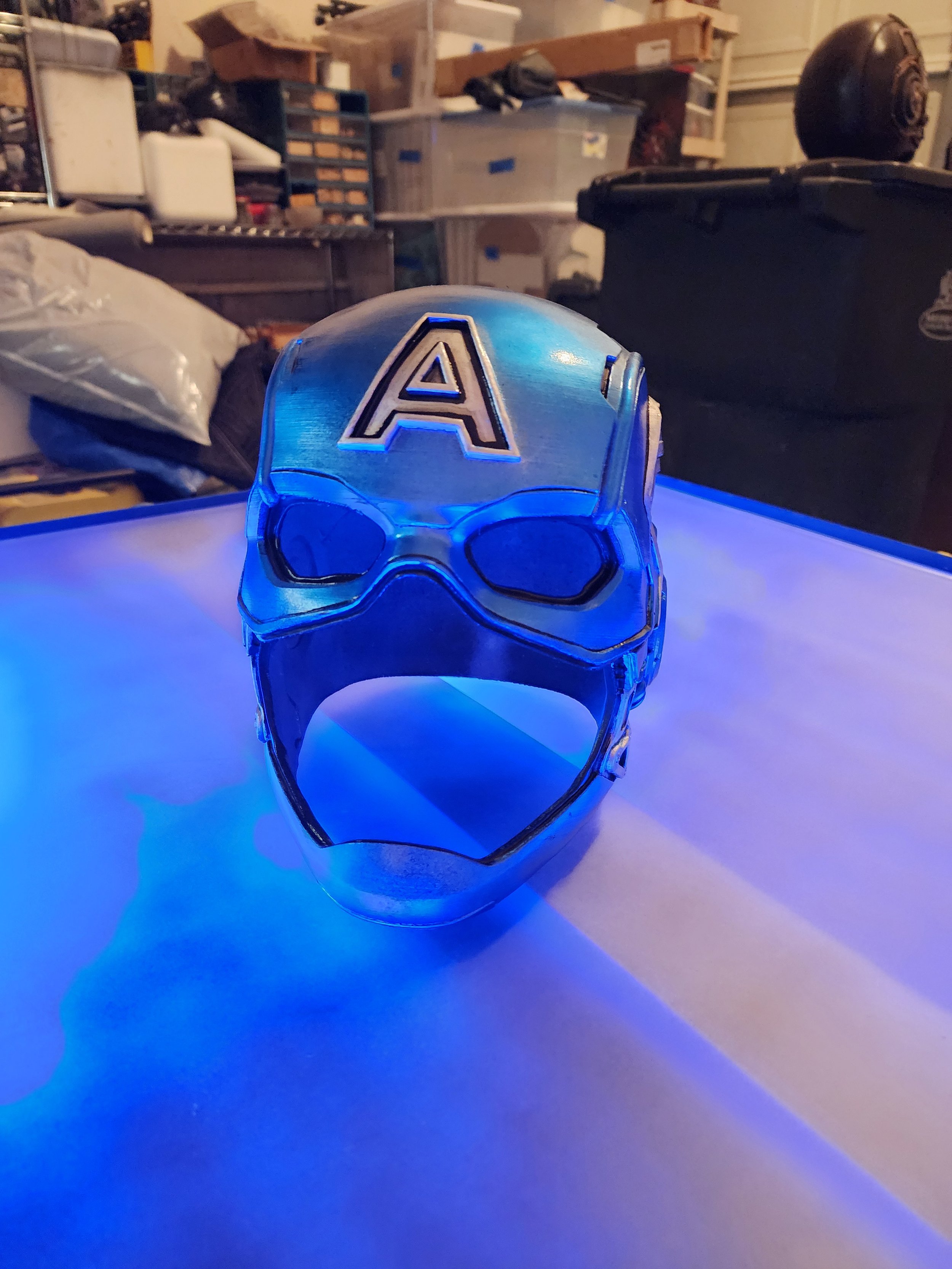 CyberPunk Captain America Helmet – Wearable Cosplay STL File (Digital Download)