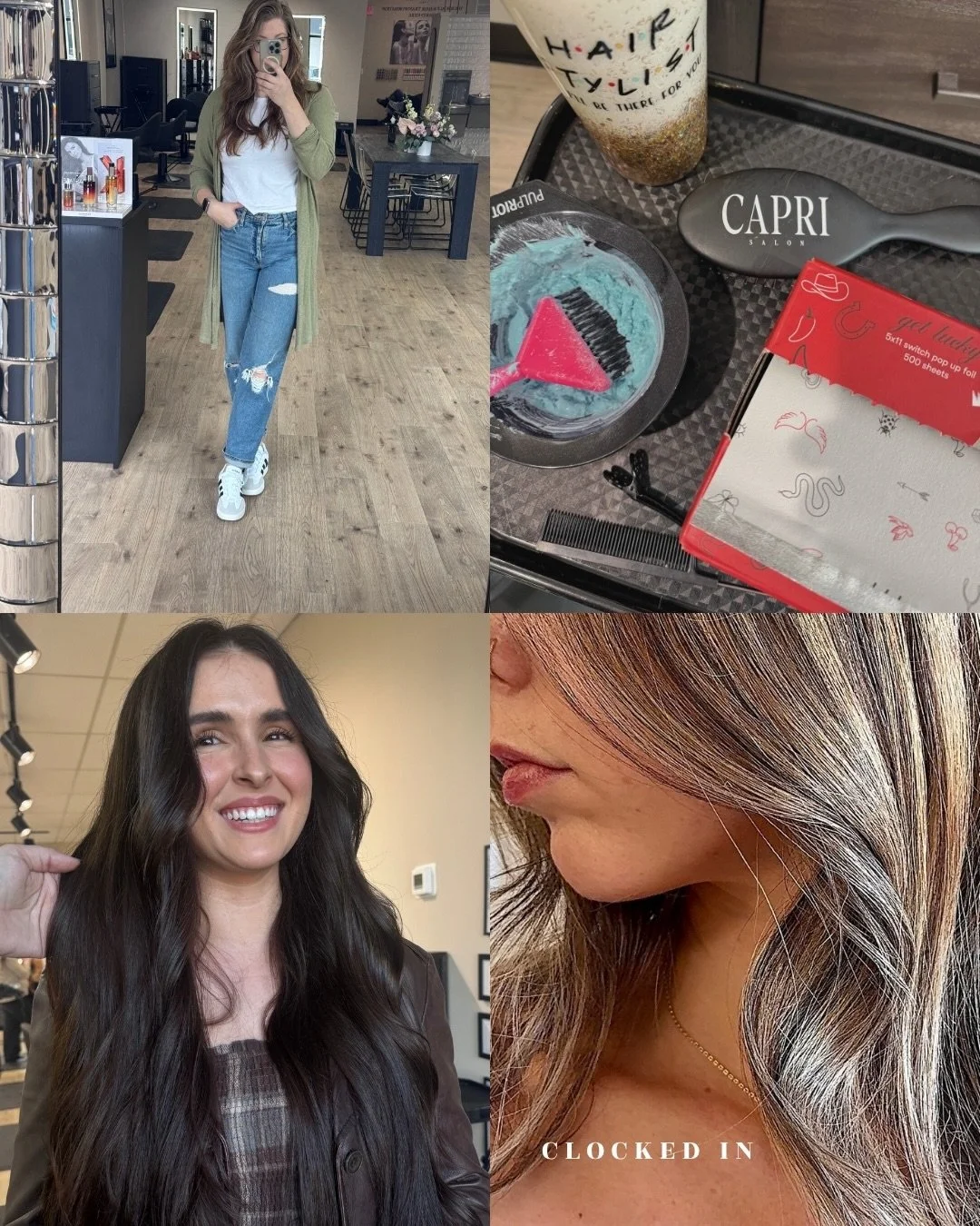 Clocked in vs Clocked out with the Capri Girlies 

So excited to showcase our girls! 🤍

#franklintnsalon #hairsalon