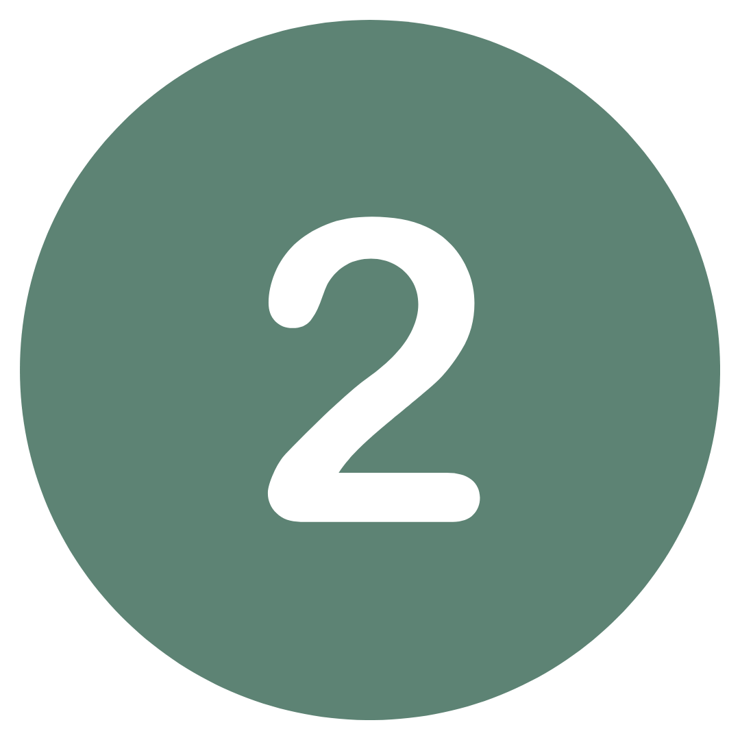 A green circle with the white number 2 in the center.