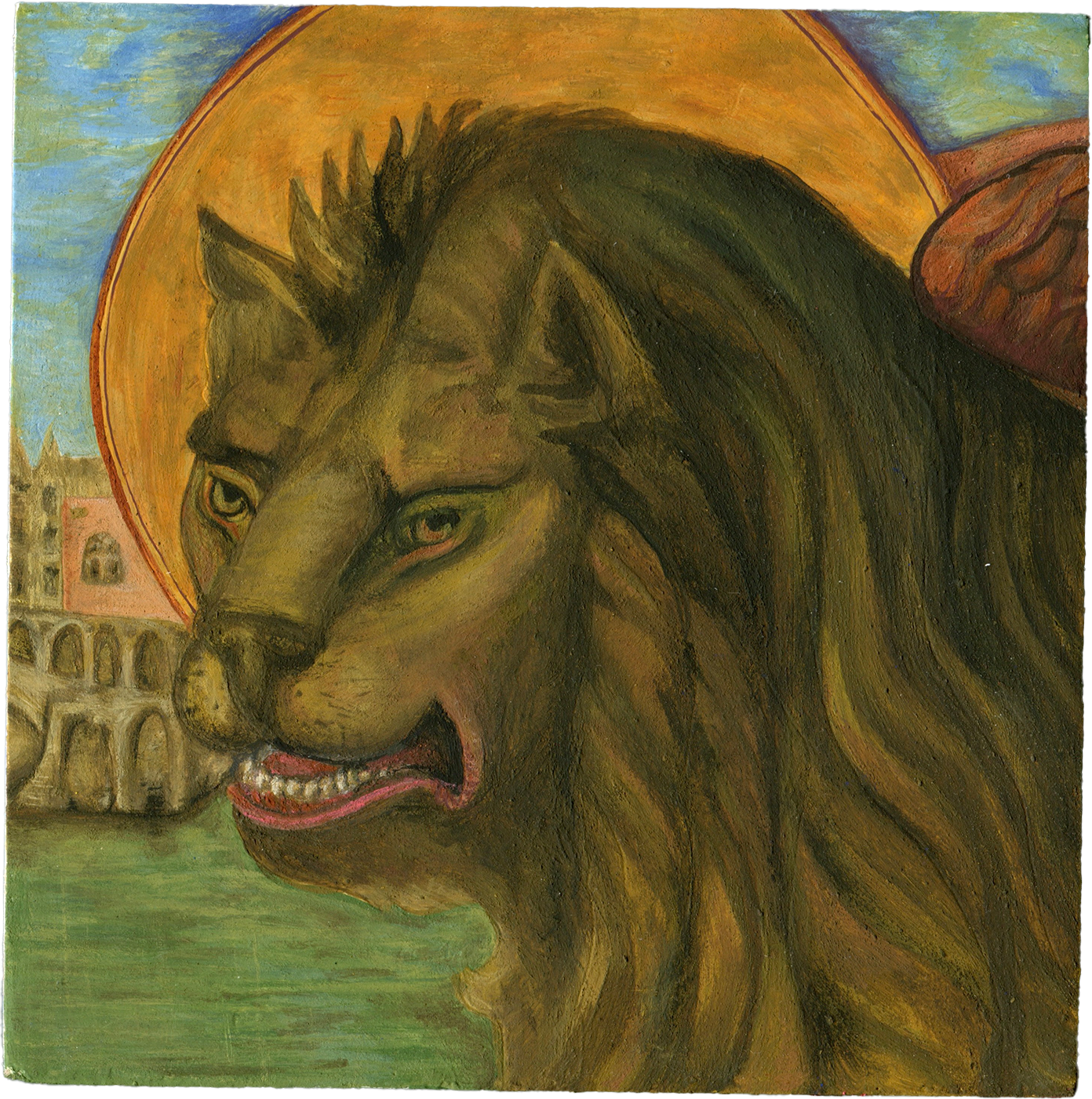 5 x 5 (inch) egg tempura on gesso wooden panel