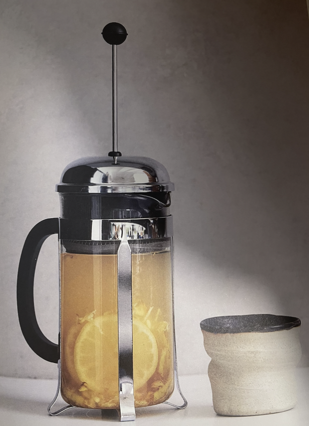 Jug with lemon, ginger and turmeric