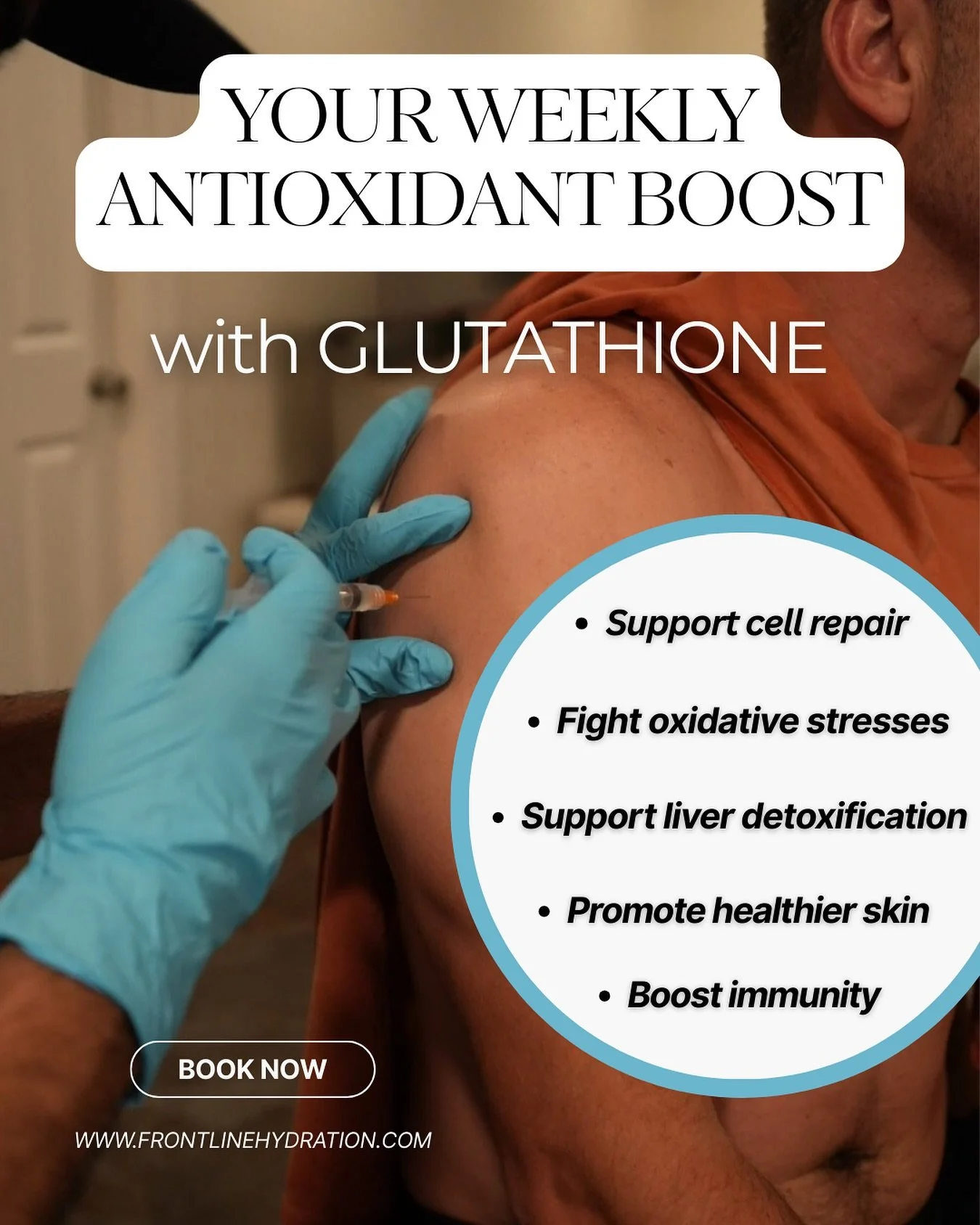 ✨Stress less. Glow more.✨

Glutathione is your inside-out reset &mdash; keeping your body balanced, energized, and radiant week after week.

Book your boost today &amp; feel the difference.🧖🏼&zwj;♀️

📞 561-332-9236
🌐 frontlinehydration.com

#fron