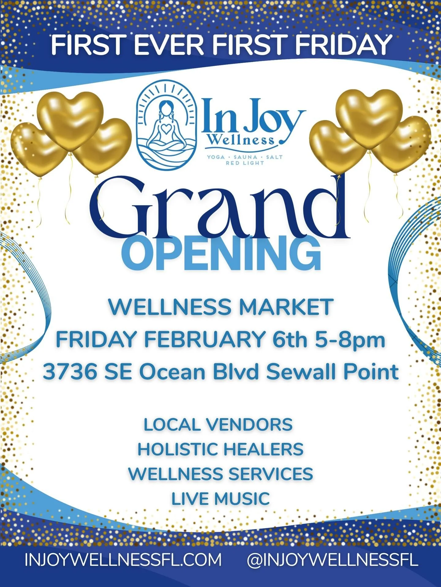 Come see us February 6th at 5pm for @injoywellnessfl grand opening and wellness market! 💧💉