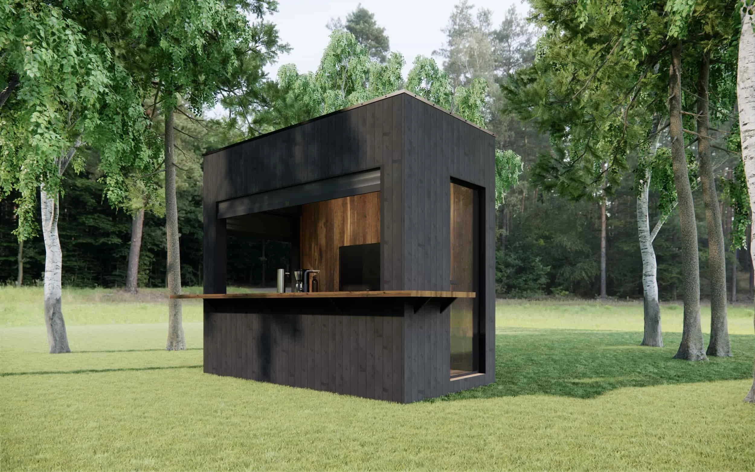 Luxury outdoor bar designed for backyard entertaining, featuring a modular layout, premium finishes, and a dedicated outdoor serving and hosting space.