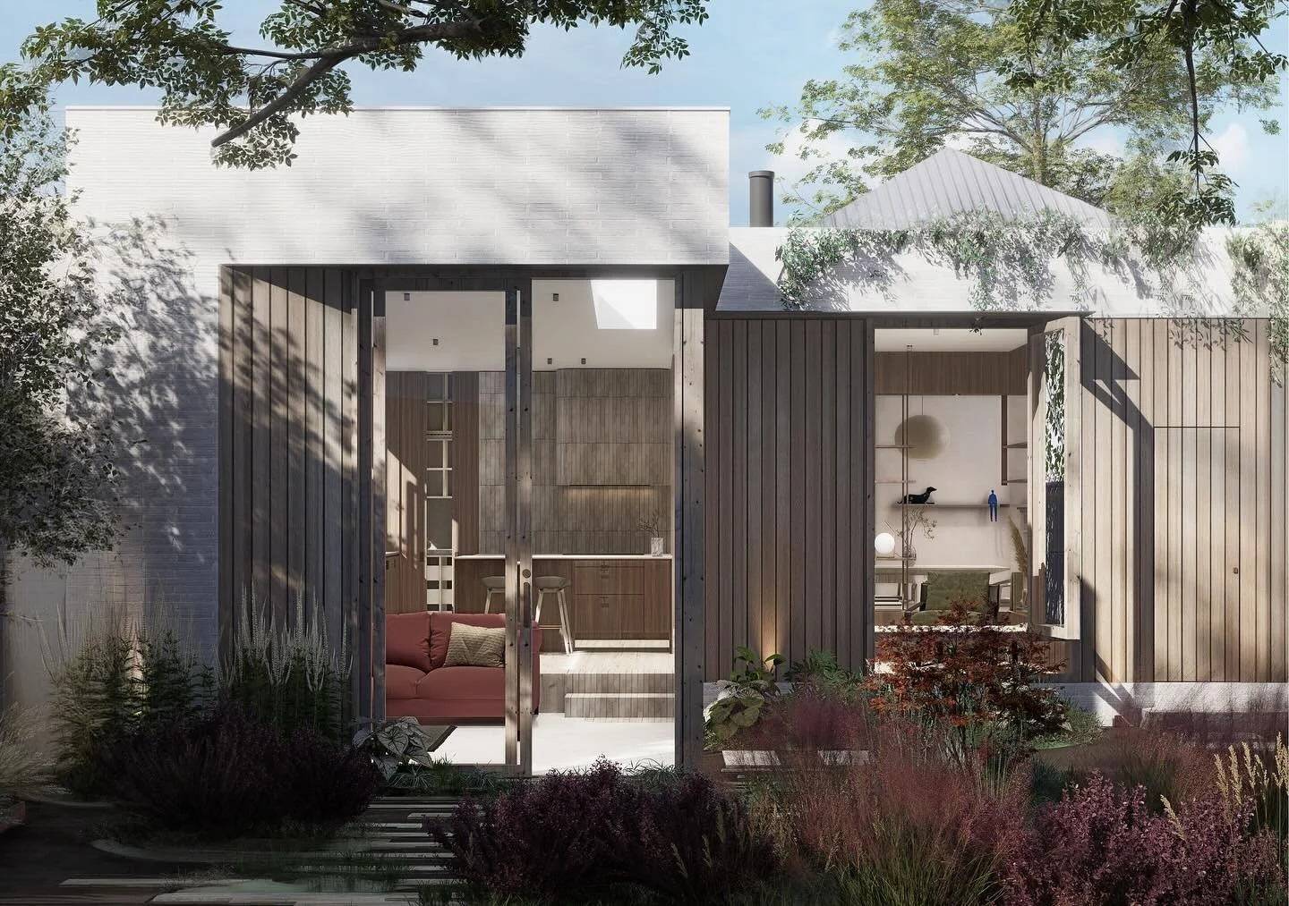 Positioned on a quiet street and anchored by a striking sheoak tree at the rear, the HO2H project is a complete reimagining of a Victorian-era home. Approached with structural sensibility and a balance of creativity and pragmatism, the design resolve