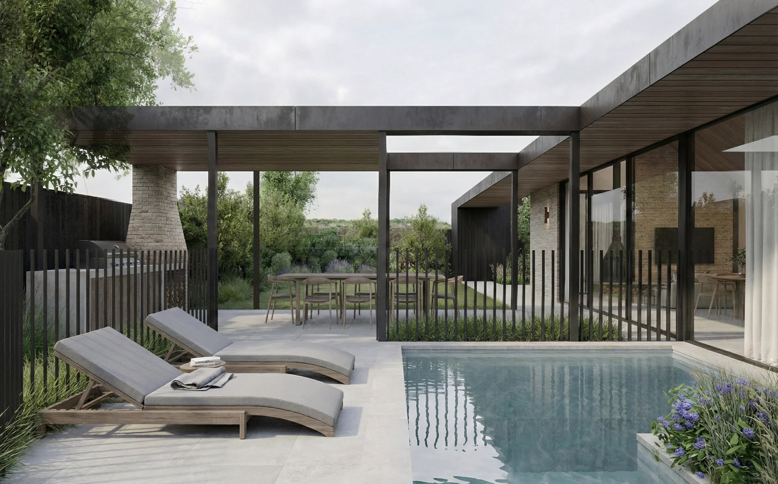 Heritage extension pool landscape Architektura