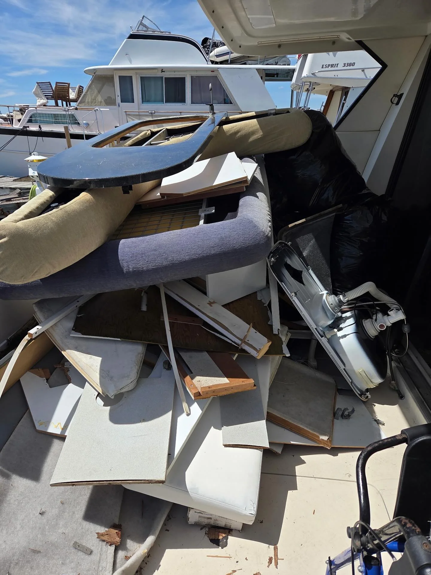 Contact us for junk removal whether it be on land or sea we can get it done