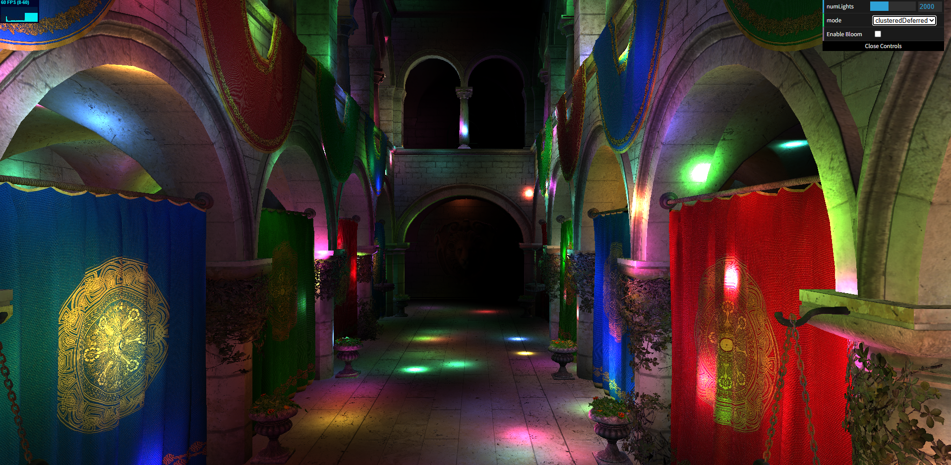 WebGPU Forward+ renderer with thousands of dynamic lights in a Sponza scene