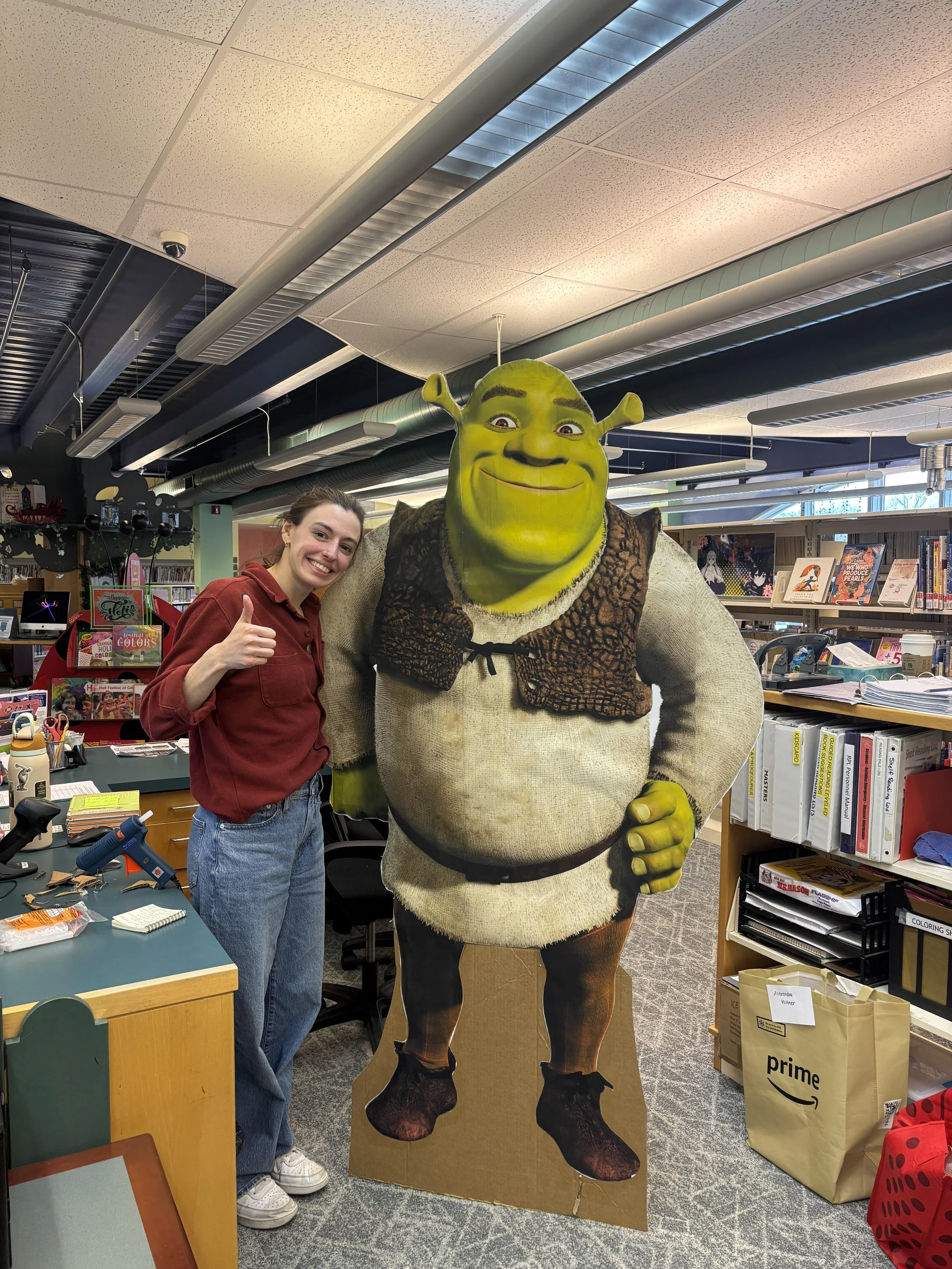 Shrek Standup, Teen Decoration, Ridgewood Public Library, Spring 2025