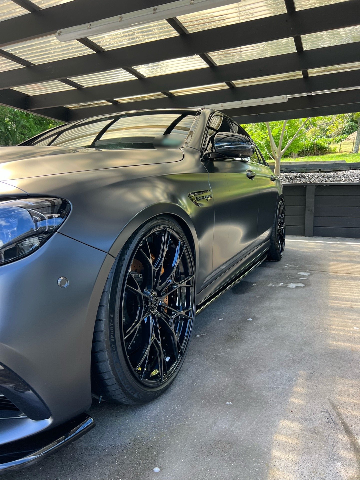 Matte grey Mercedes-AMG E63 after paint correction