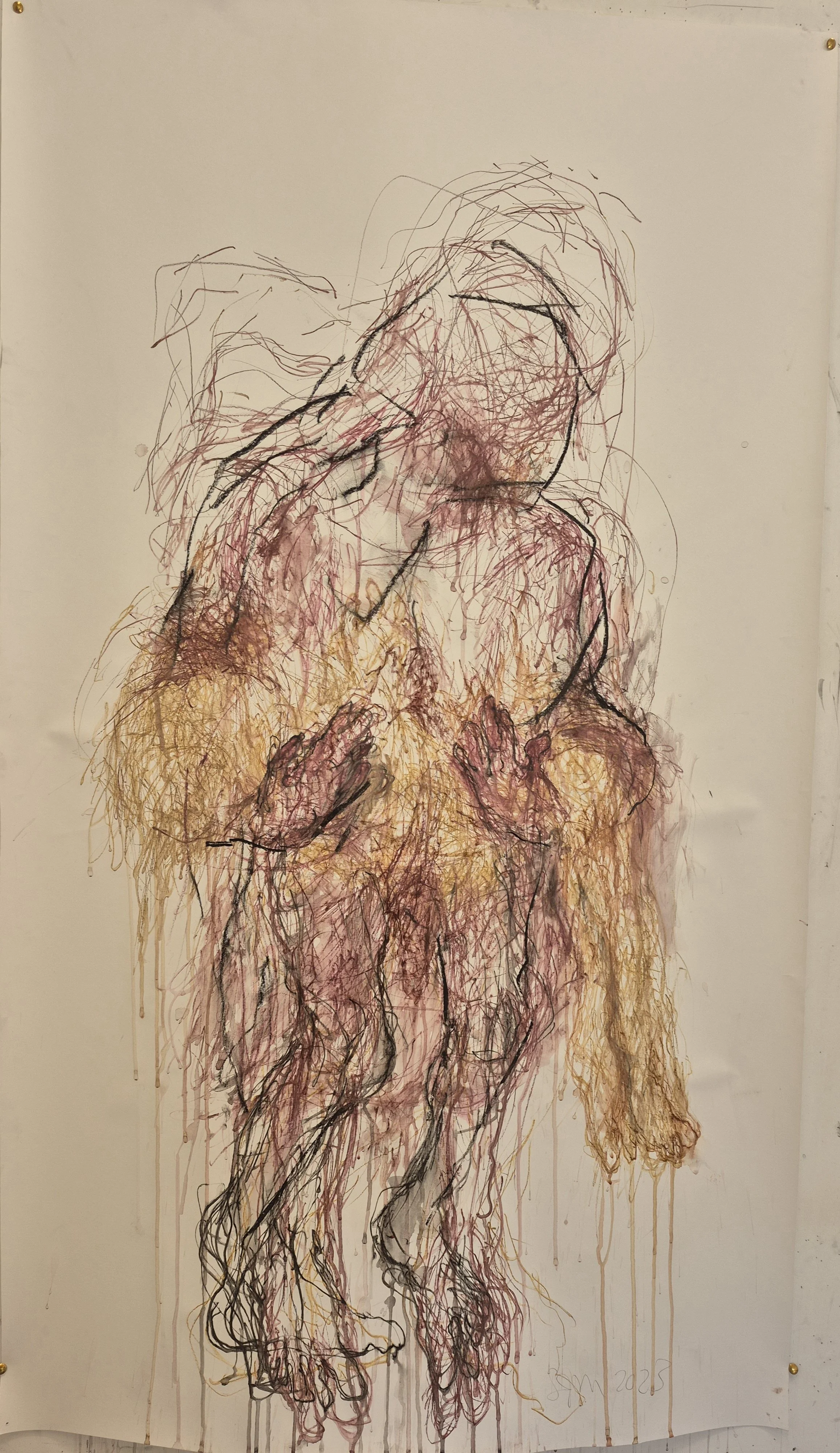 141 | Father carrying sick child (large drawing) | 2023