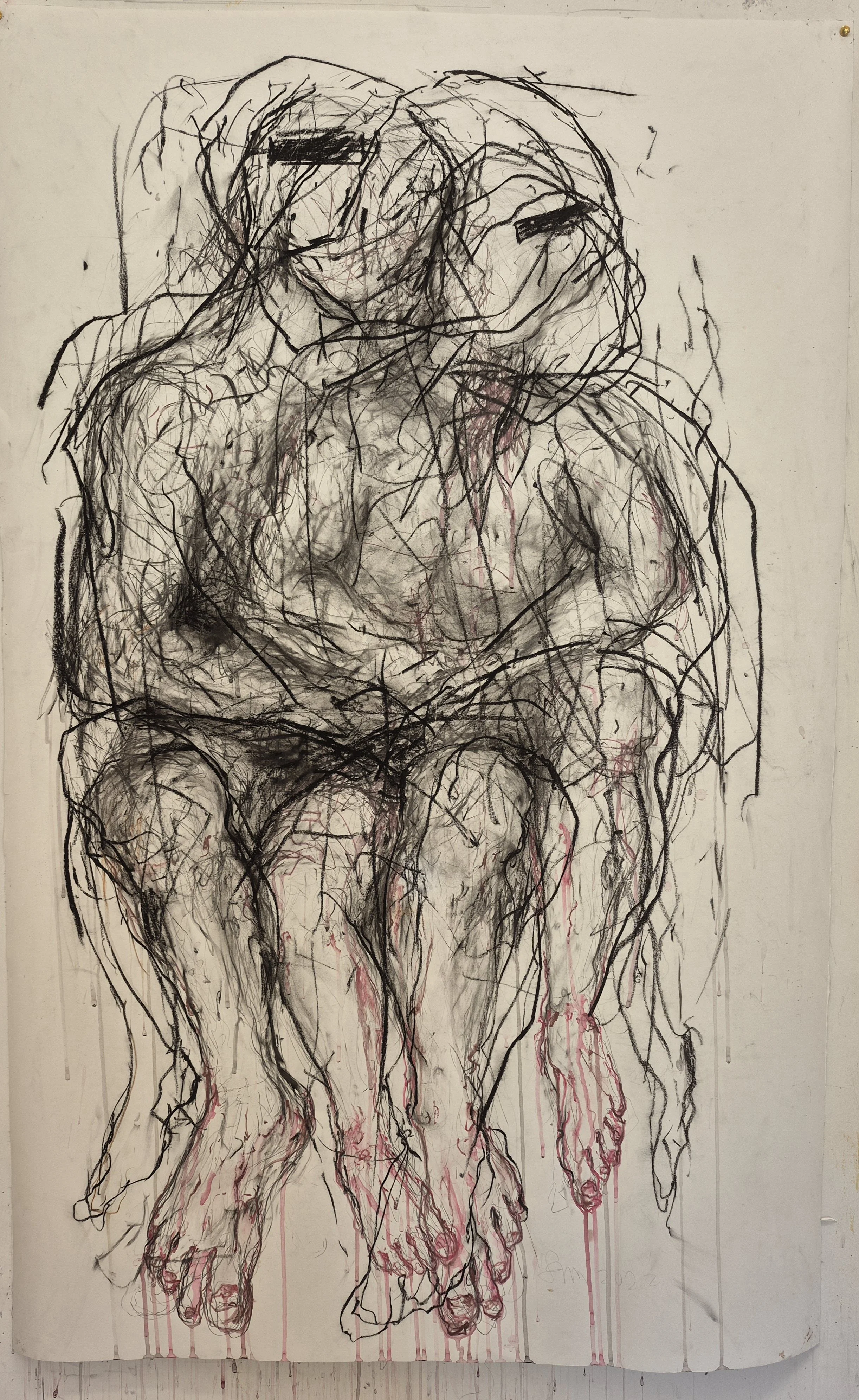 146 | Two figures with blindspots (after Leonardo da Vinci) (large drawing) | 2022
