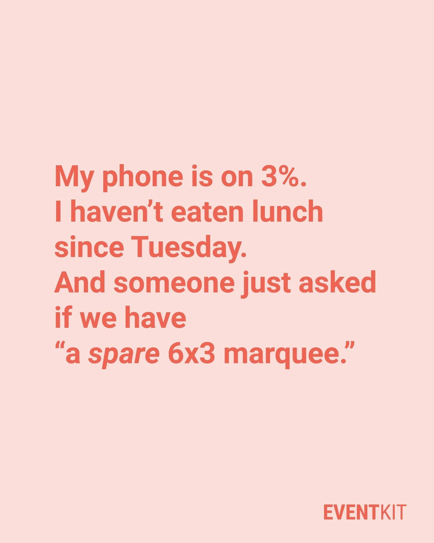 If you know, you know. 😅
The struggle is real.

~

Hey I&rsquo;m Rachella 👋
Curious about how to get more tips, templates and resources to support new event planners and start-ups? Follow me.

Got questions? Feel free to DM me 📣