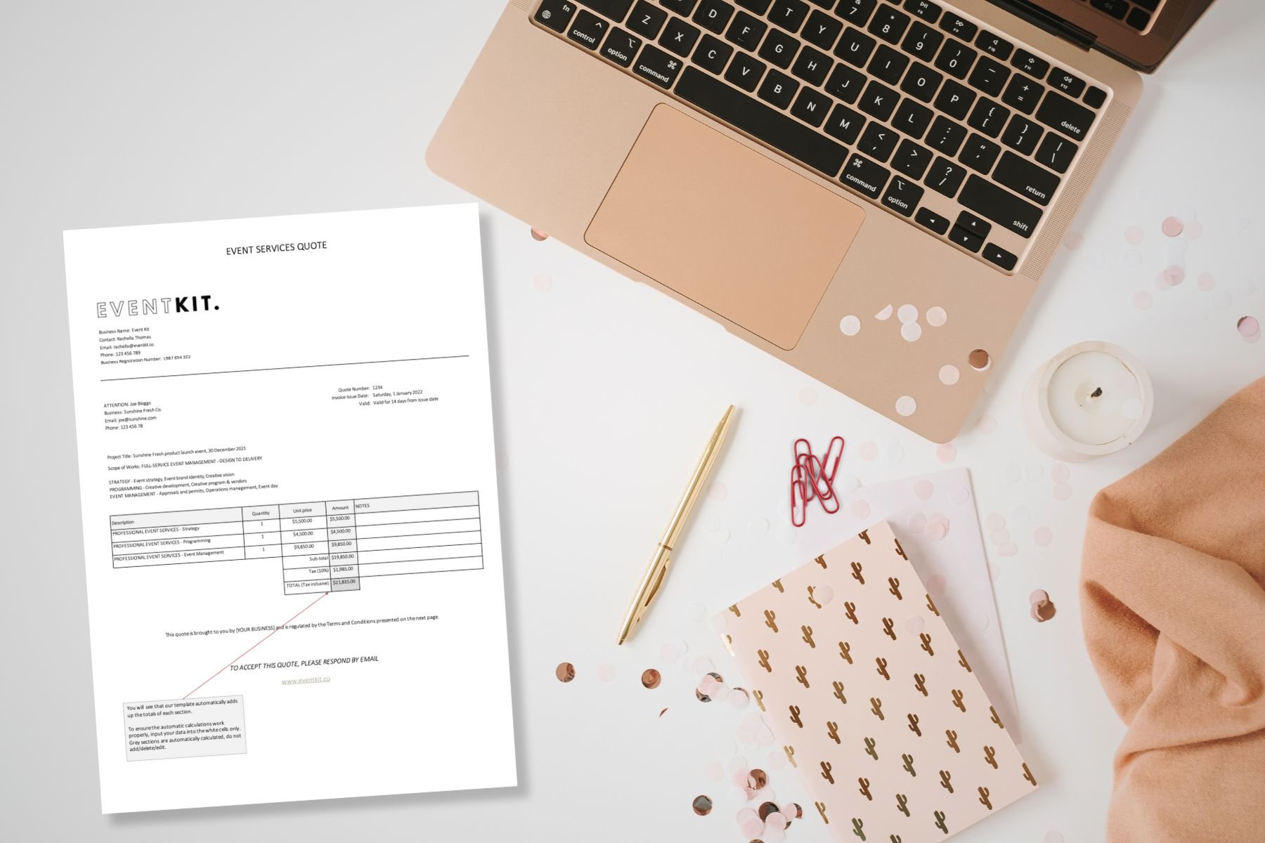 Event Business Admin Template Bundle